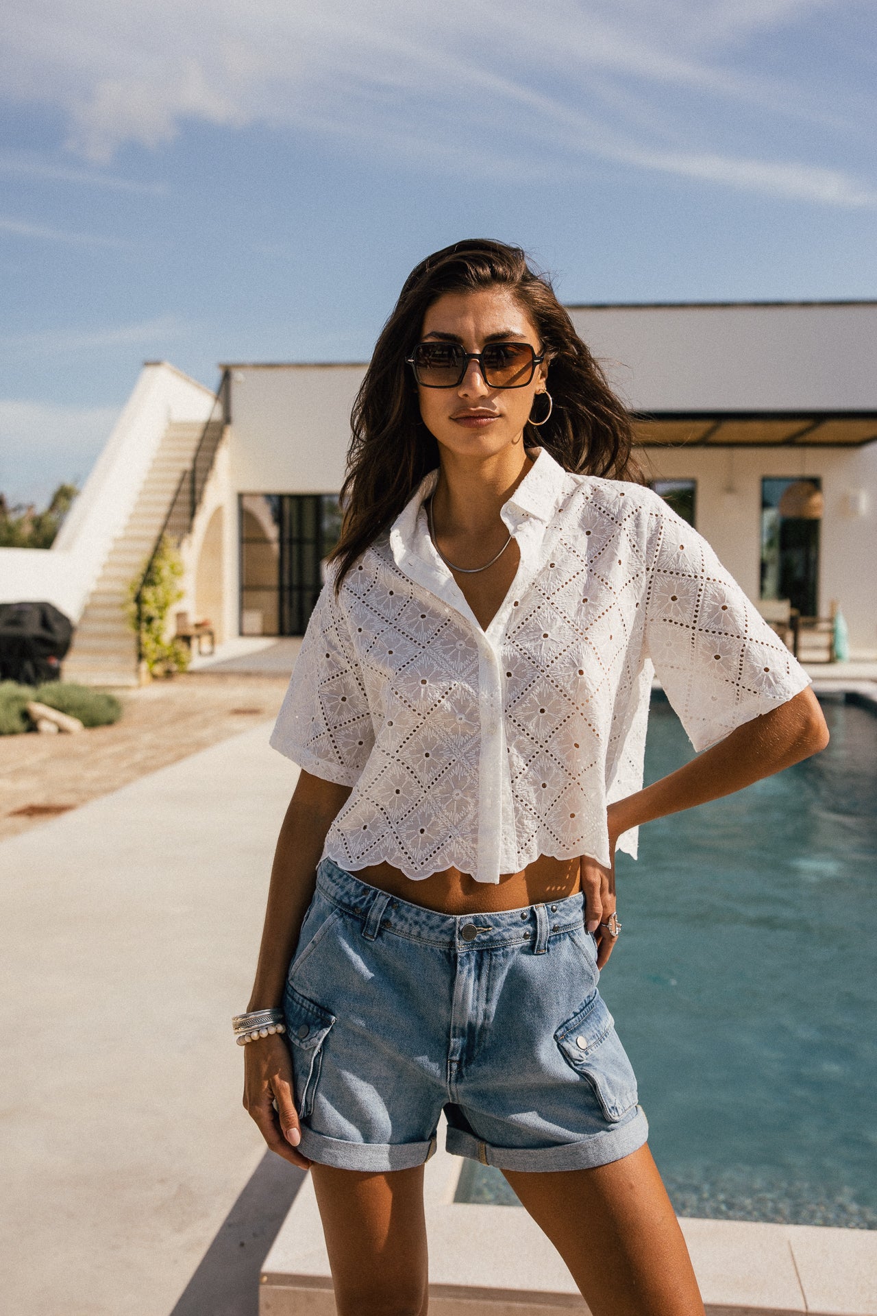

Short large en denim cargo Femme Alana jaori | Freeman T. Porter