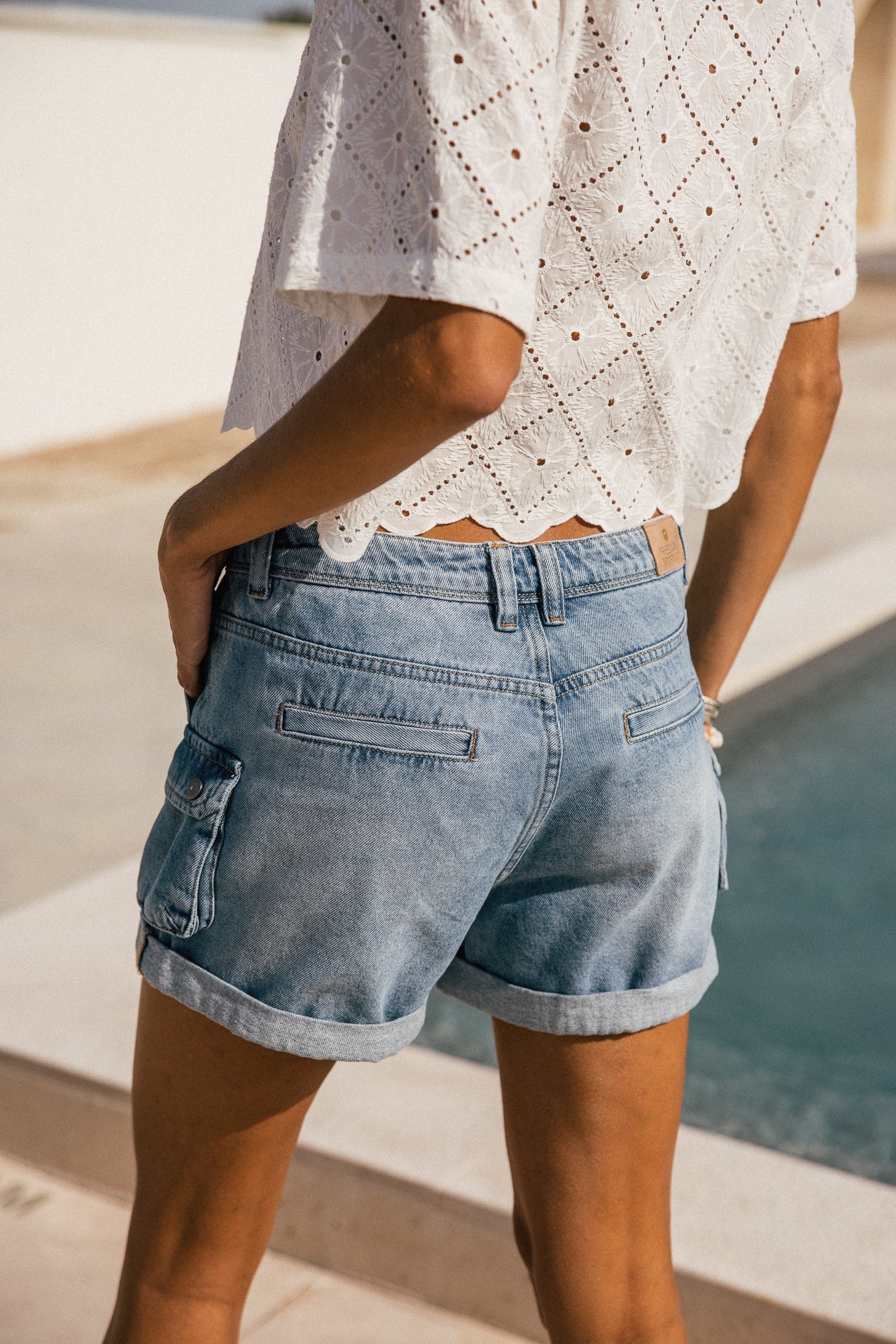 

Short large en denim cargo Femme Alana jaori | Freeman T. Porter