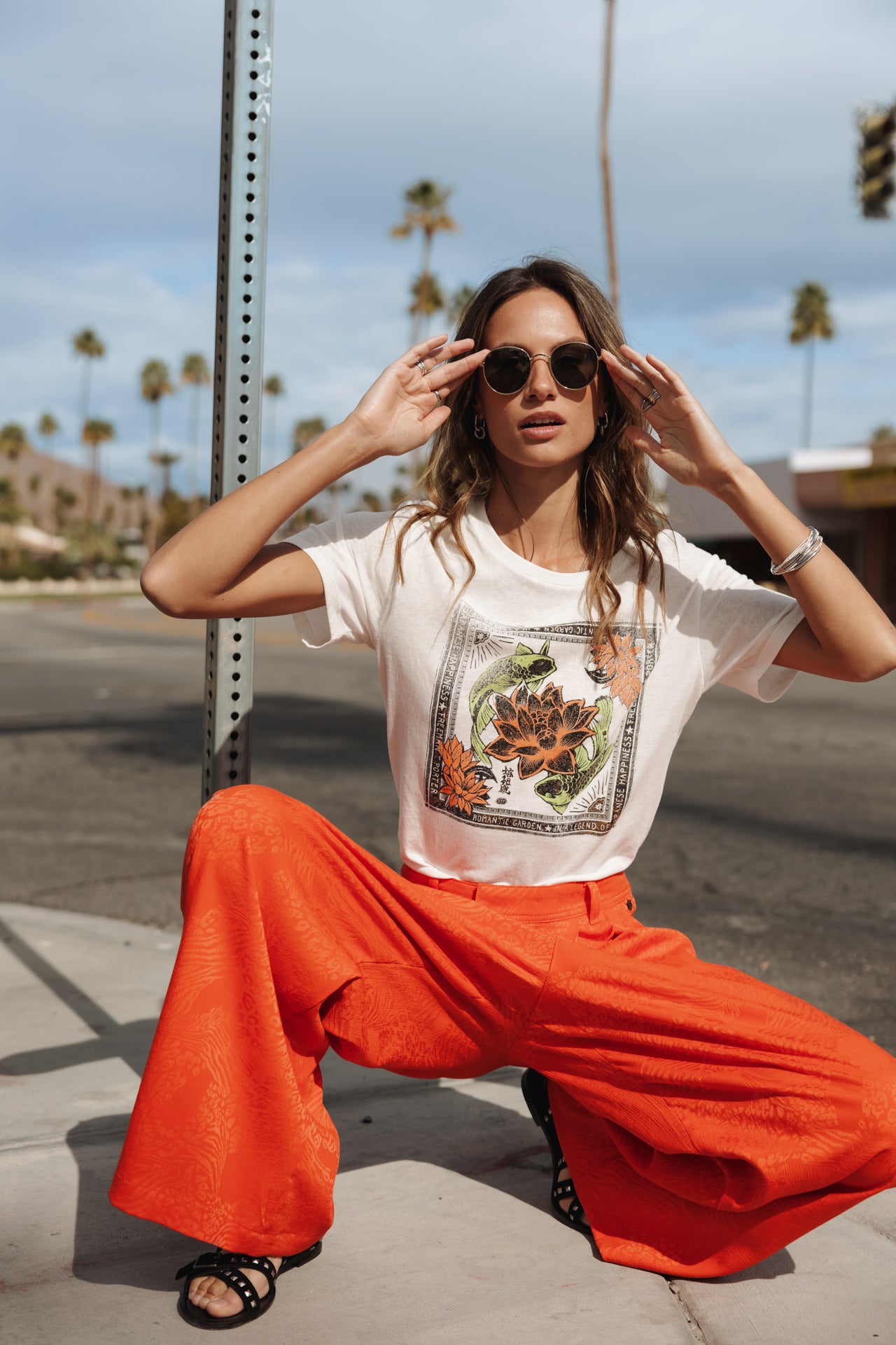 

Wide-leg pants Woman Paolina Ibiza red alert | Freeman T. Porter