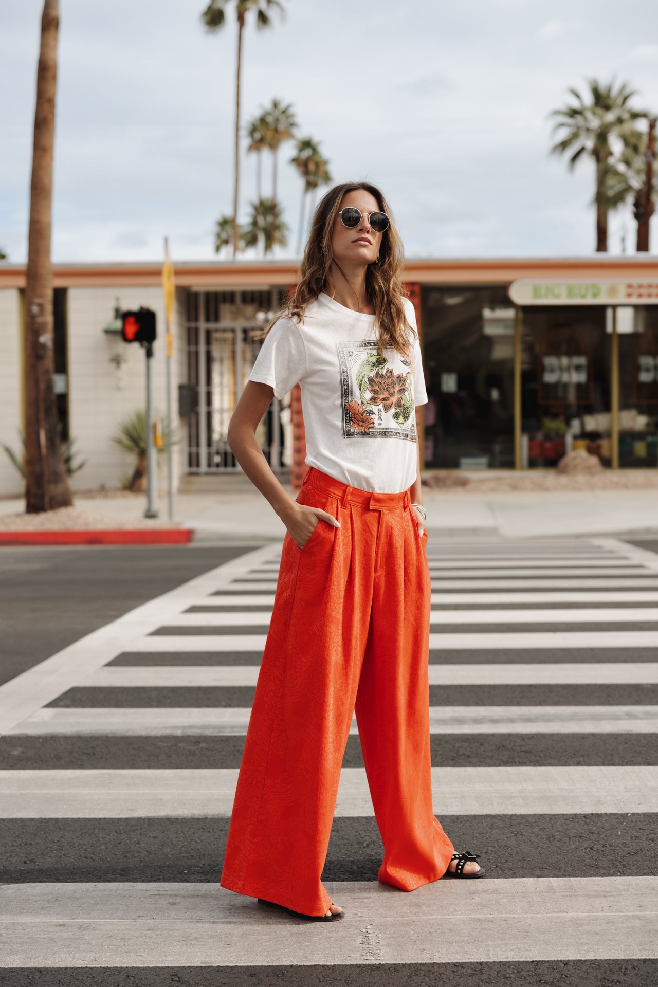 

Wide-leg pants Woman Paolina Ibiza red alert | Freeman T. Porter