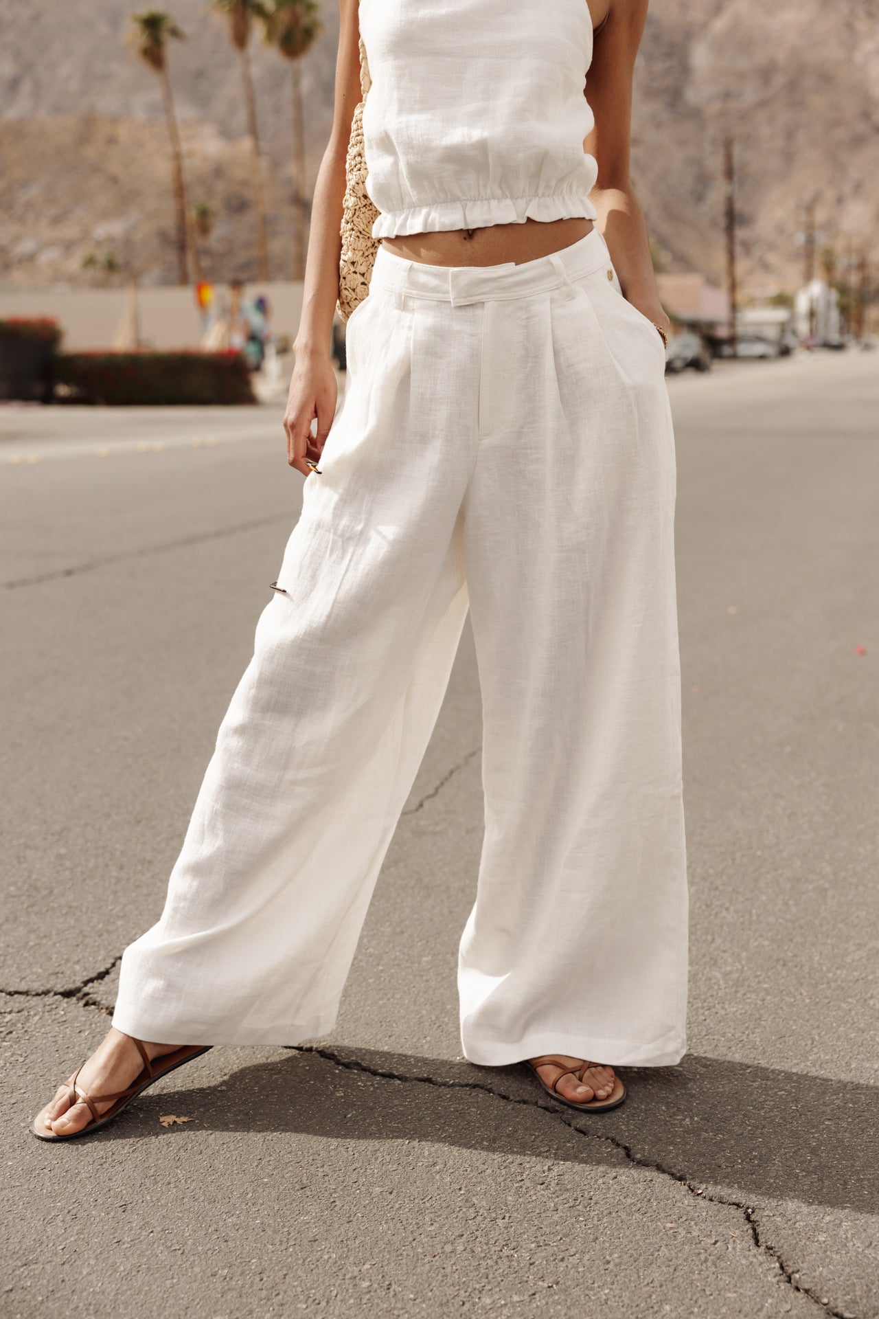 

Pantalon large Femme Paolina Natural egret | Freeman T. Porter