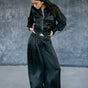 

Pantalon large taille haute Frau Paolina Satinado black | Freeman T. Porter