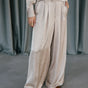 

Pantalon large taille haute Frau Paolina Satinado gold | Freeman T. Porter