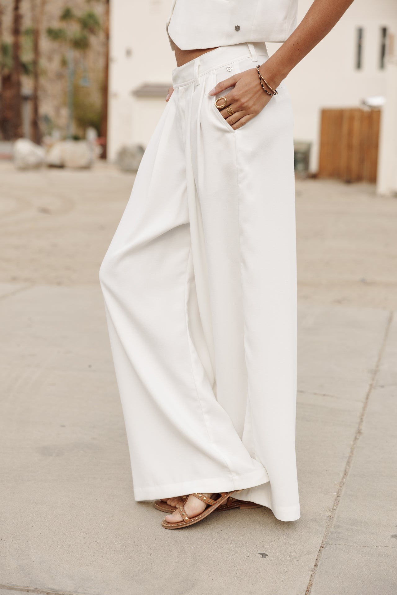 

Wide-leg pants Woman Paolina Toscana off white | Freeman T. Porter