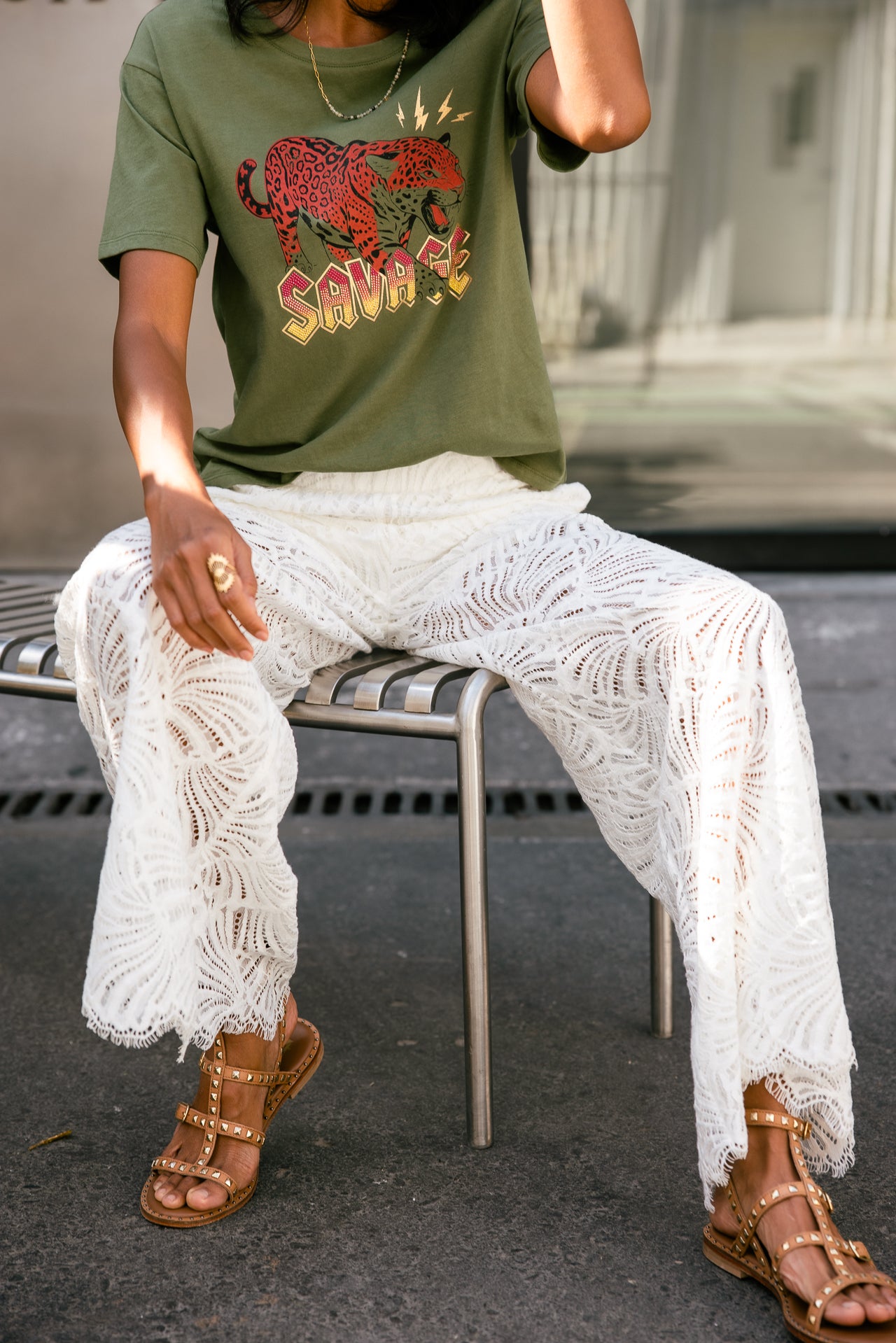 

Wide-leg trousers Women Patrizia Soft Lace white | Freeman T. Porter