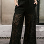 

Pantalon large Femme Patrizia Soft Lace black | Freeman T. Porter