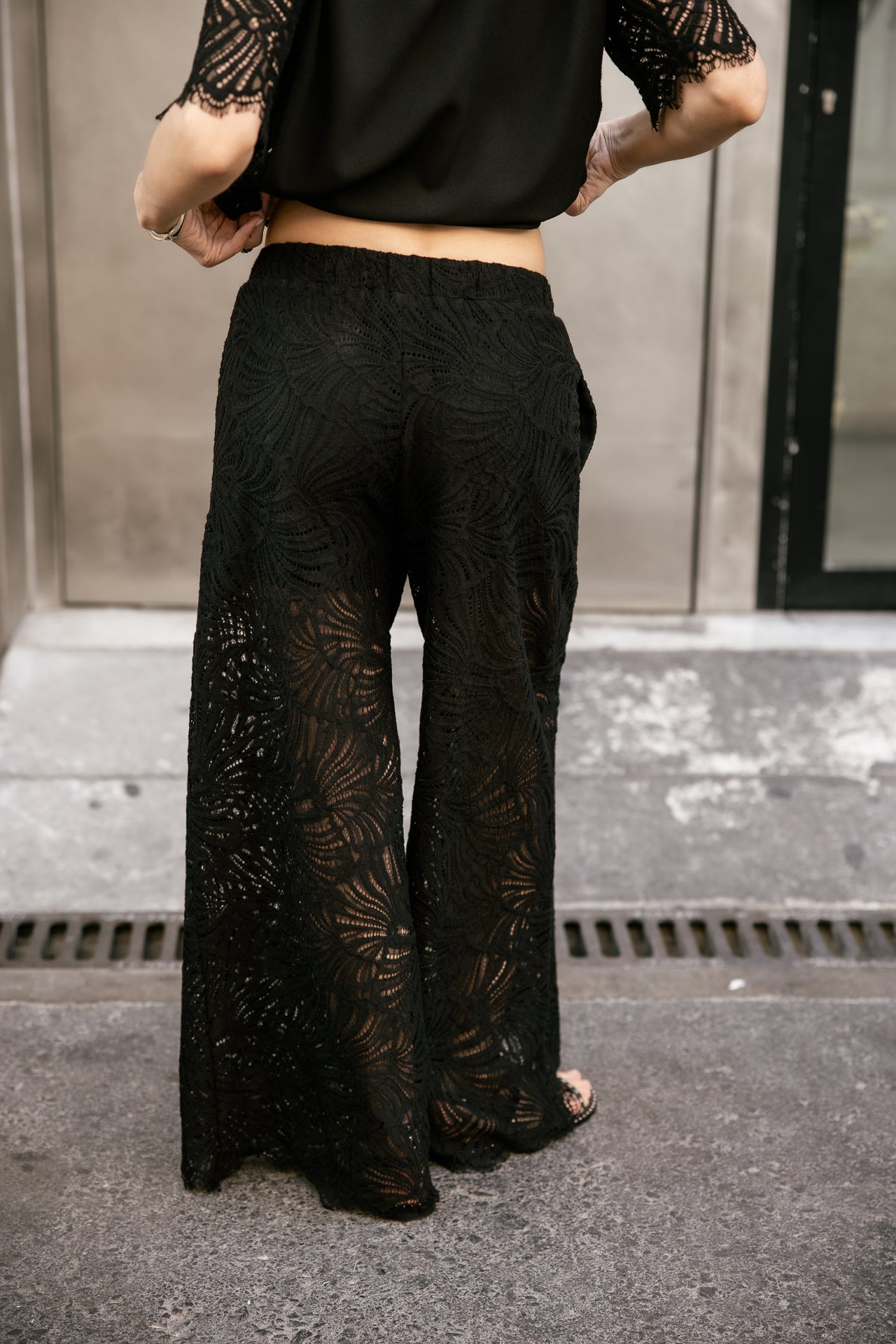 

Pantalon large Femme Patrizia Soft Lace black | Freeman T. Porter