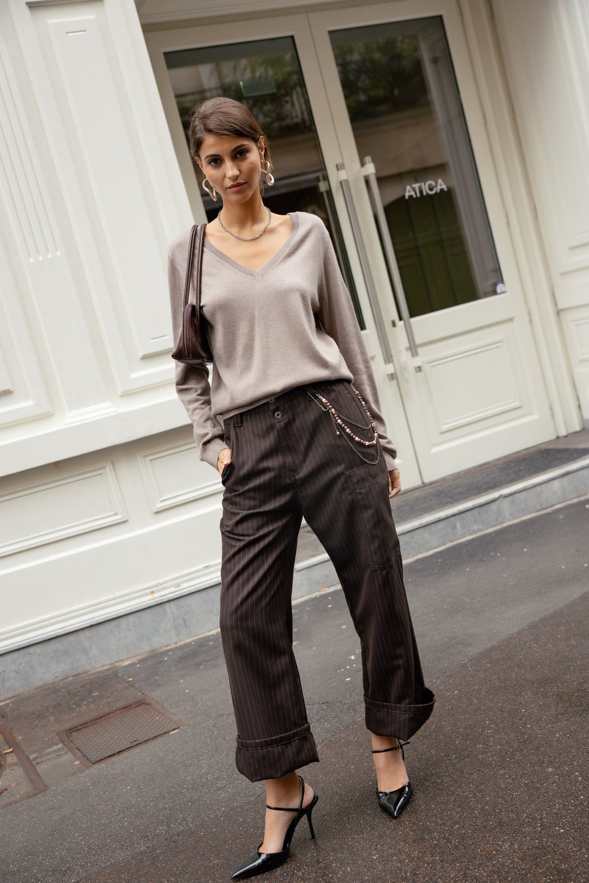 

7/8 Workwear-Hose mit mittelhoher Taille Damen Charly Ristretto chocolate torte | Freeman T. Porter