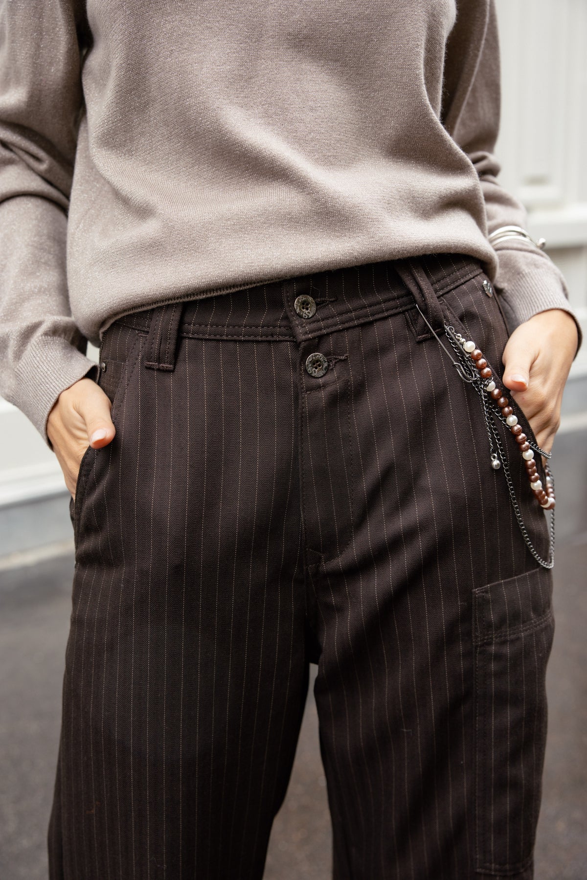 

7/8 Workwear-Hose mit mittelhoher Taille Damen Charly Ristretto chocolate torte | Freeman T. Porter