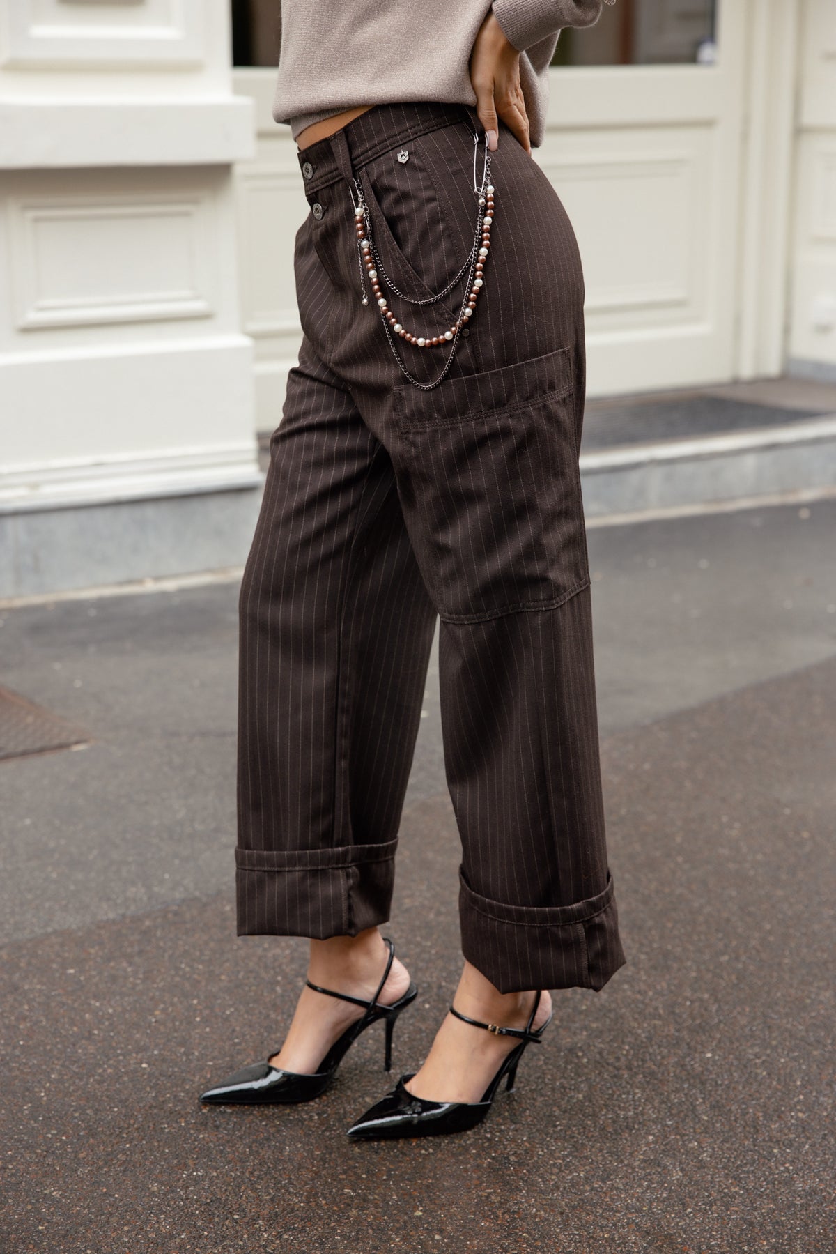 

7/8 Workwear-Hose mit mittelhoher Taille Damen Charly Ristretto chocolate torte | Freeman T. Porter