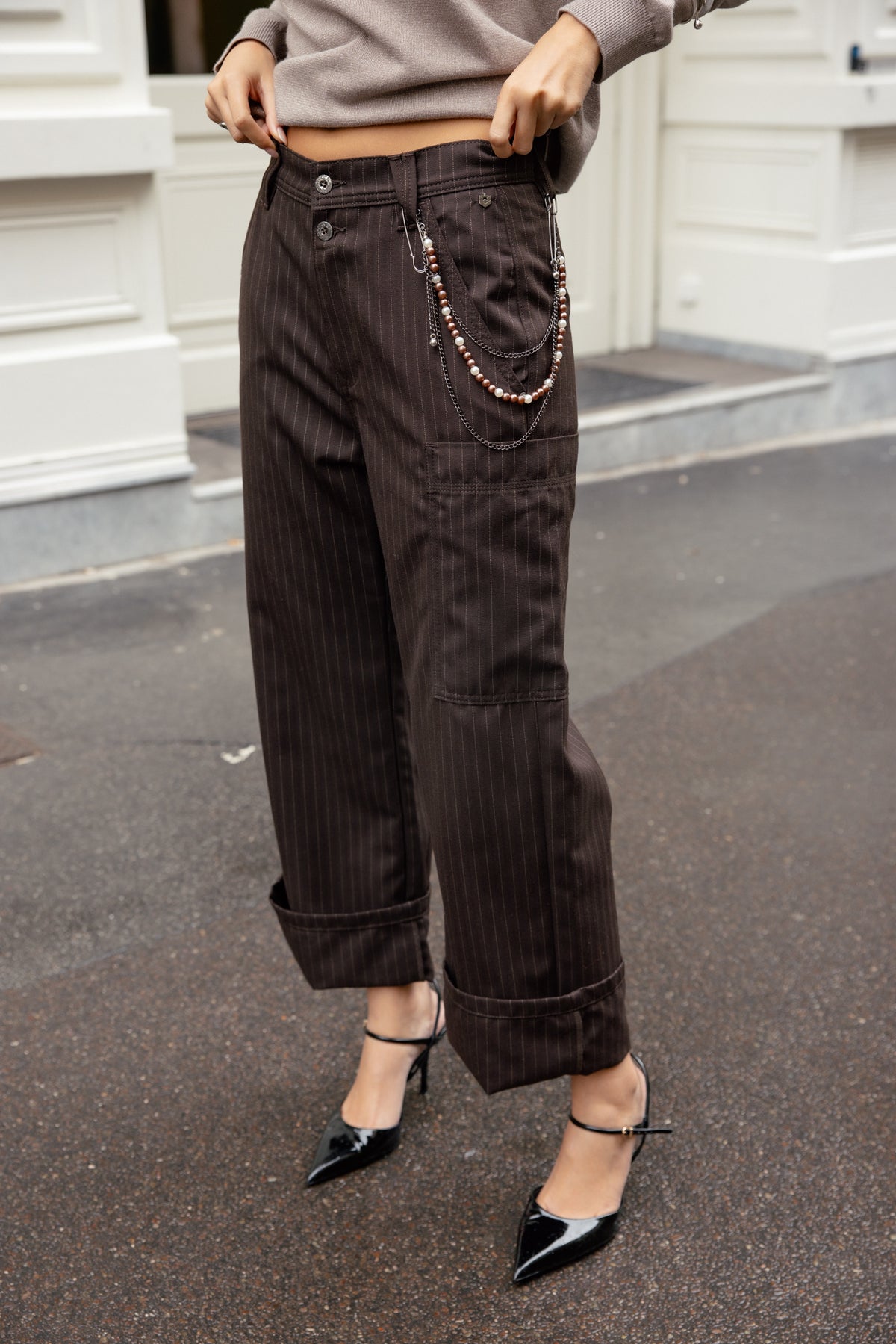 

7/8 Workwear-Hose mit mittelhoher Taille Damen Charly Ristretto chocolate torte | Freeman T. Porter