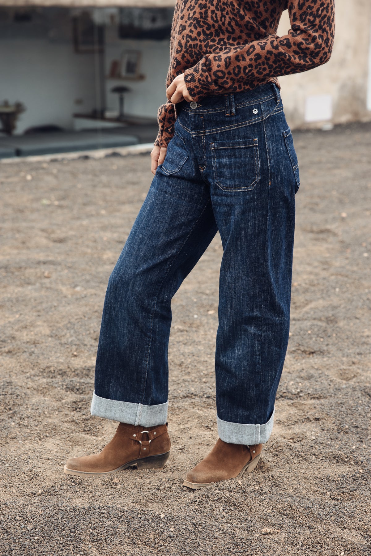 

Jeans largos 7/8 com bainha virada e cintura média Mulher Alice bloop | Freeman T. Porter