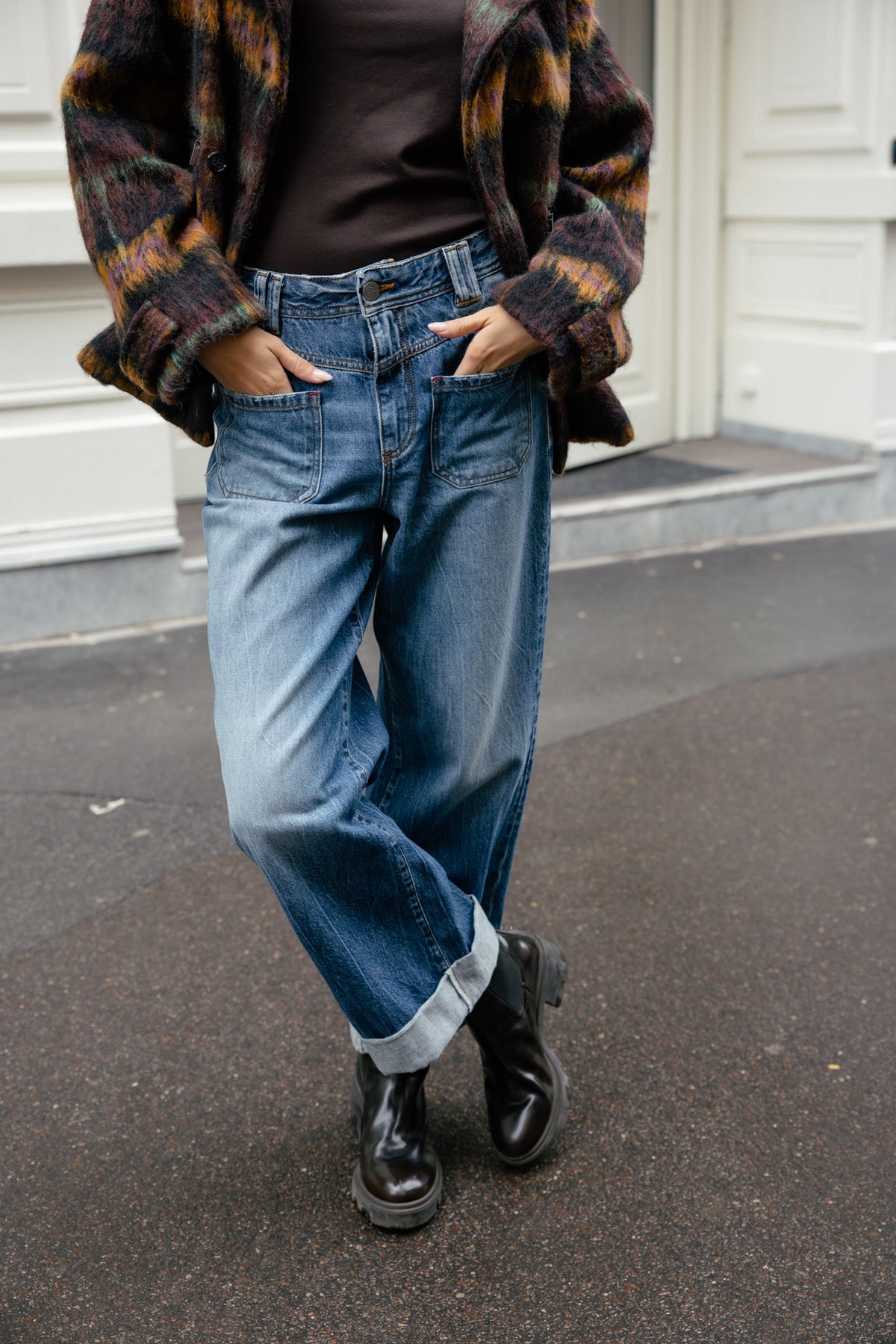 

Jeans ancho 7/8 con vuelta y tiro medio Mujer Alice skill | Freeman T. Porter