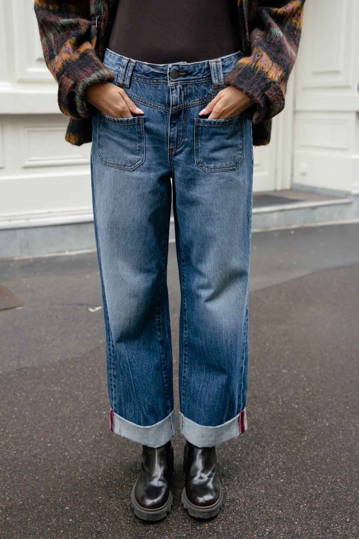 

Jeans ancho 7/8 con vuelta y tiro medio Mujer Alice skill | Freeman T. Porter