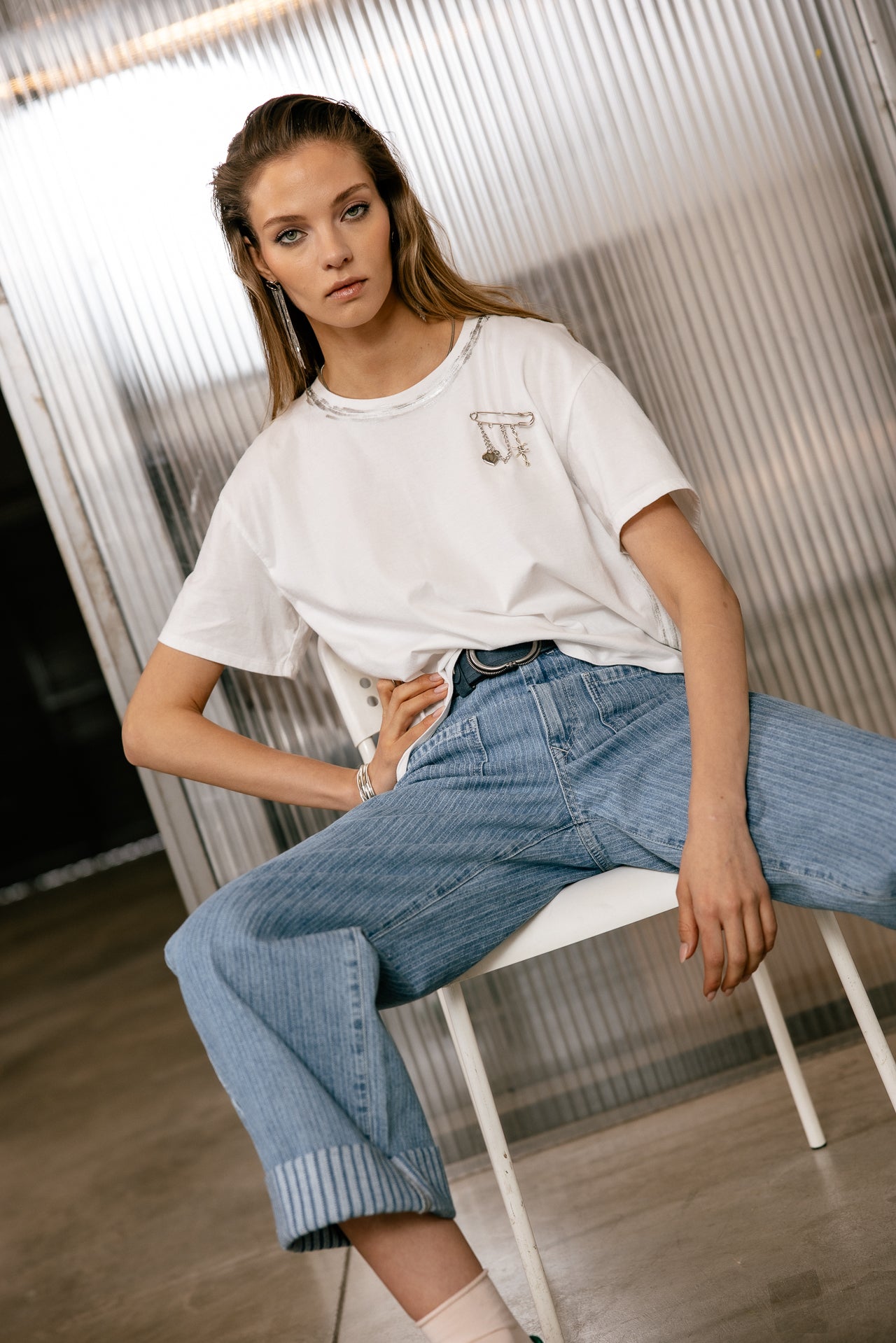 

Jeans cropped large Femme Alice Denim burgee | Freeman T. Porter