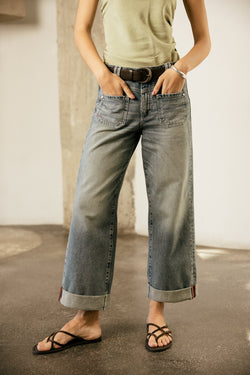 

Jeans large cropped Femme Alice sparkly dirty | Freeman T. Porter