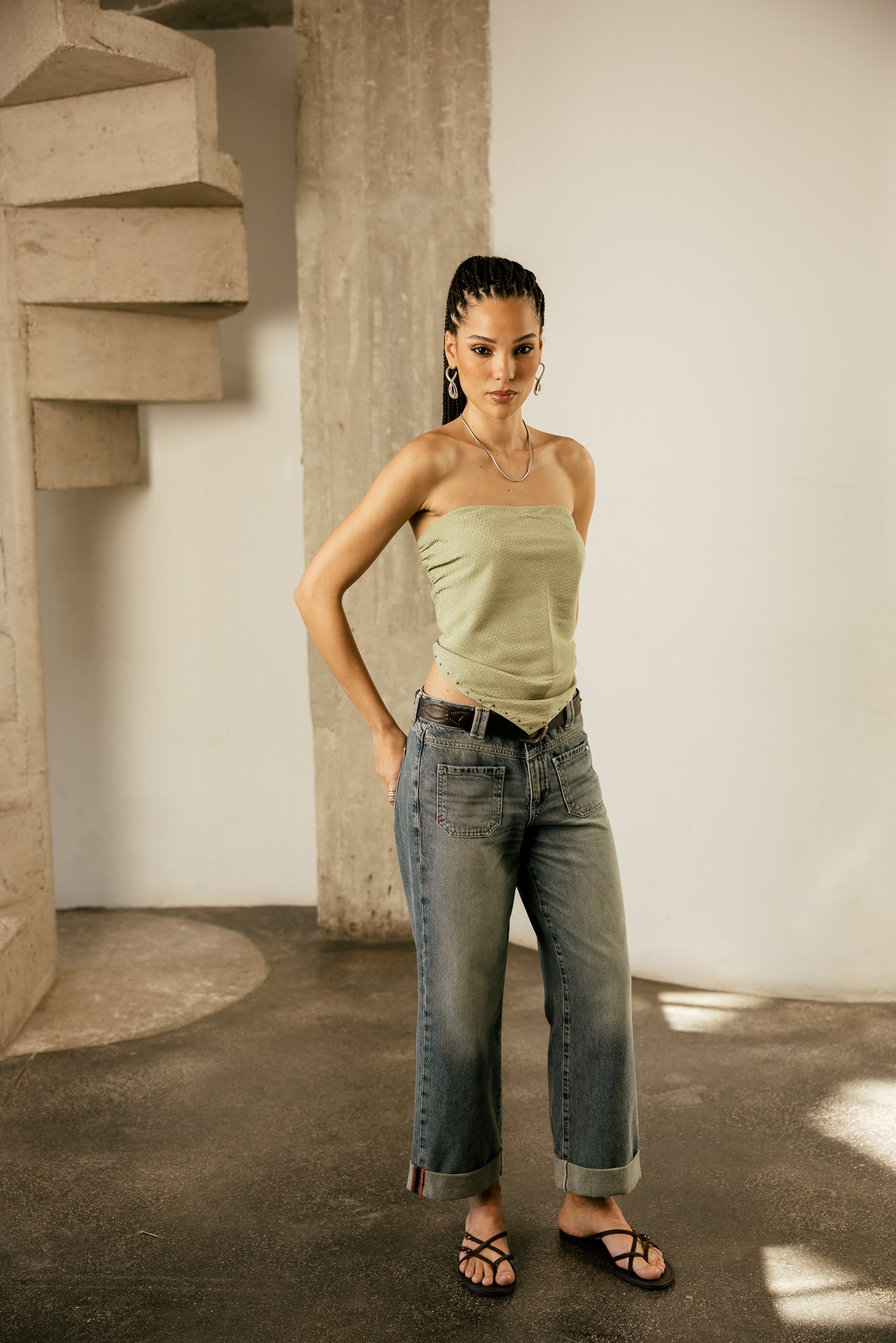 

Denim large cropped poches avant Femme Alice sparkly dirty | Freeman T. Porter