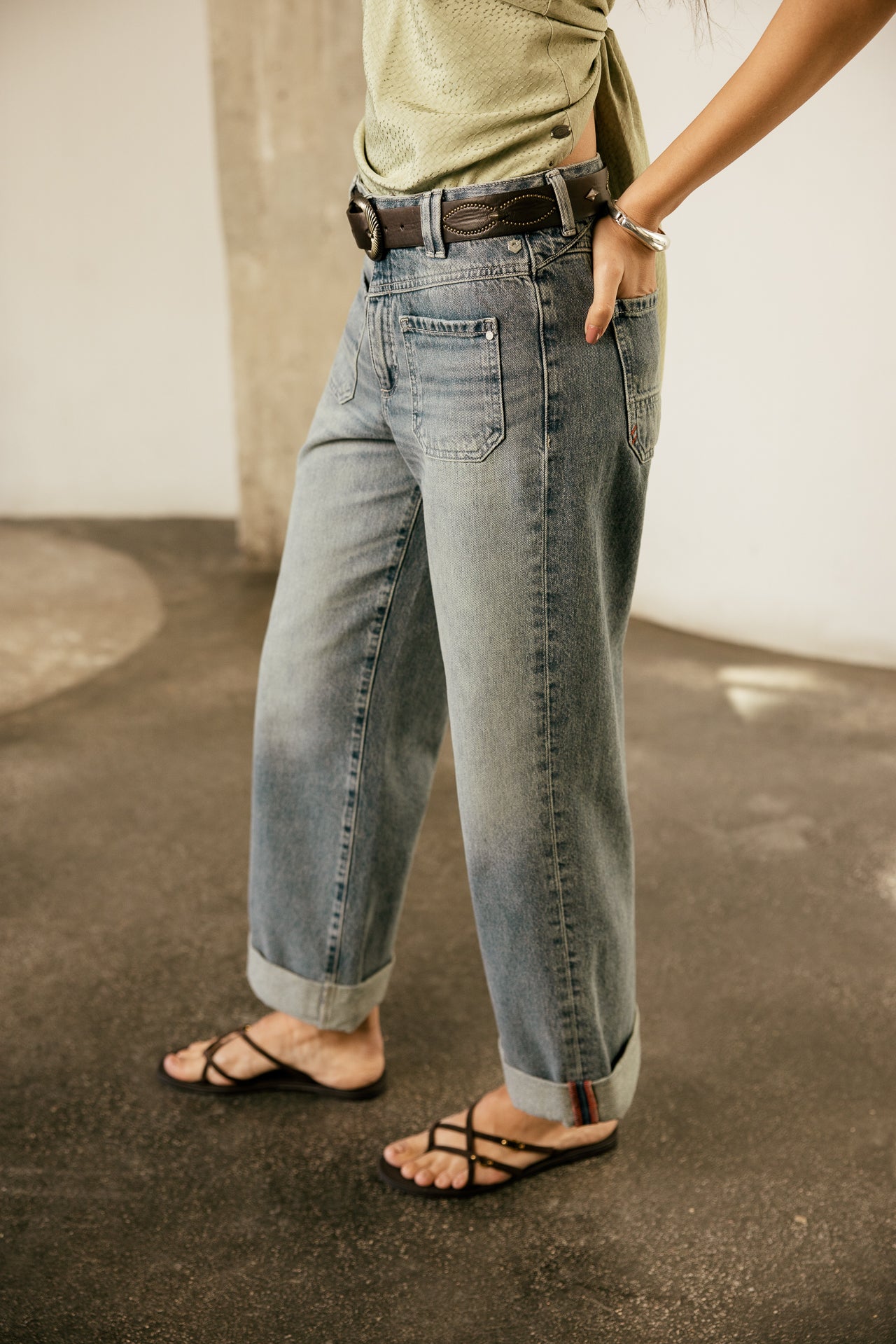 

Denim large cropped poches avant Femme Alice sparkly dirty | Freeman T. Porter