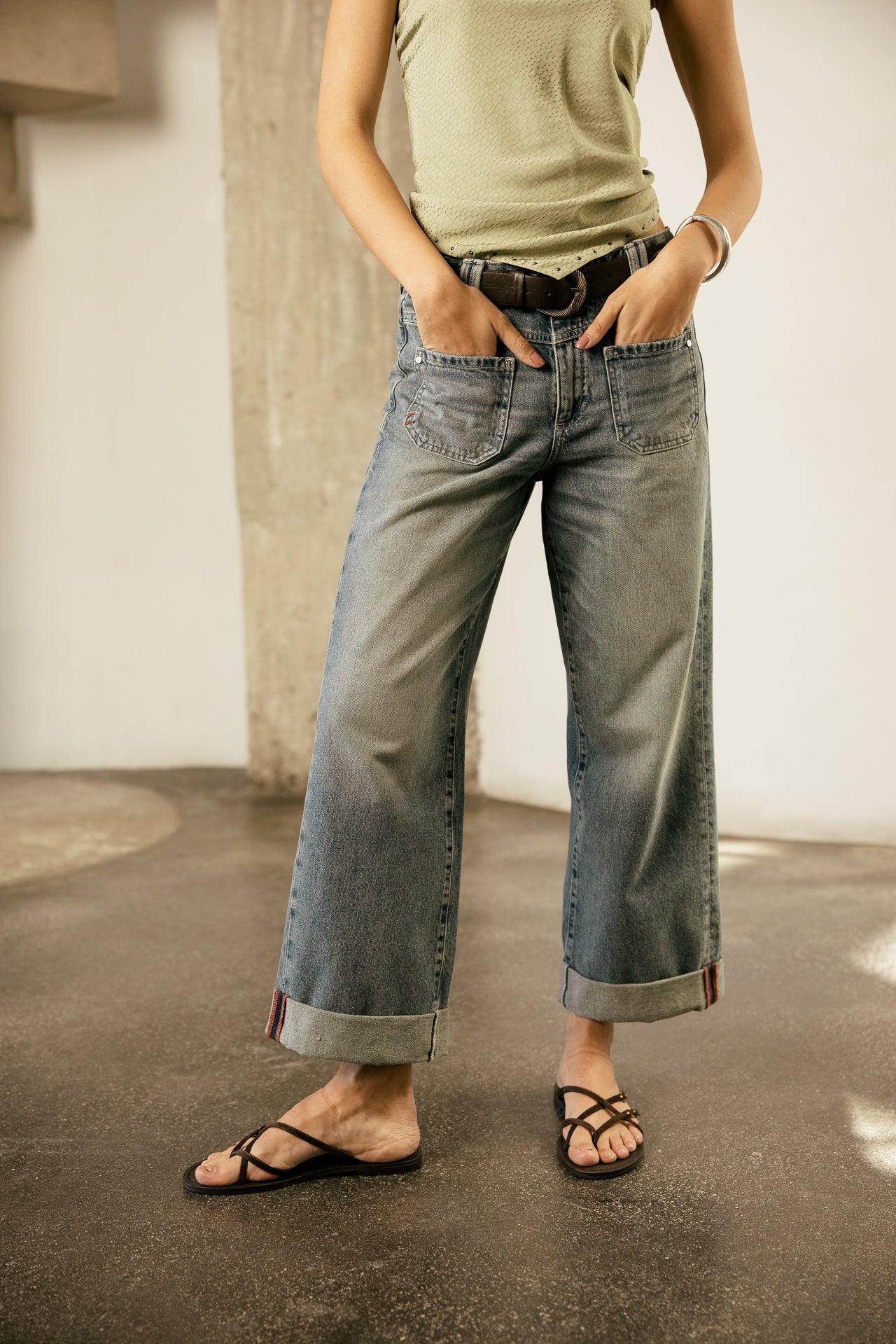 

Denim large cropped poches avant Femme Alice sparkly dirty | Freeman T. Porter
