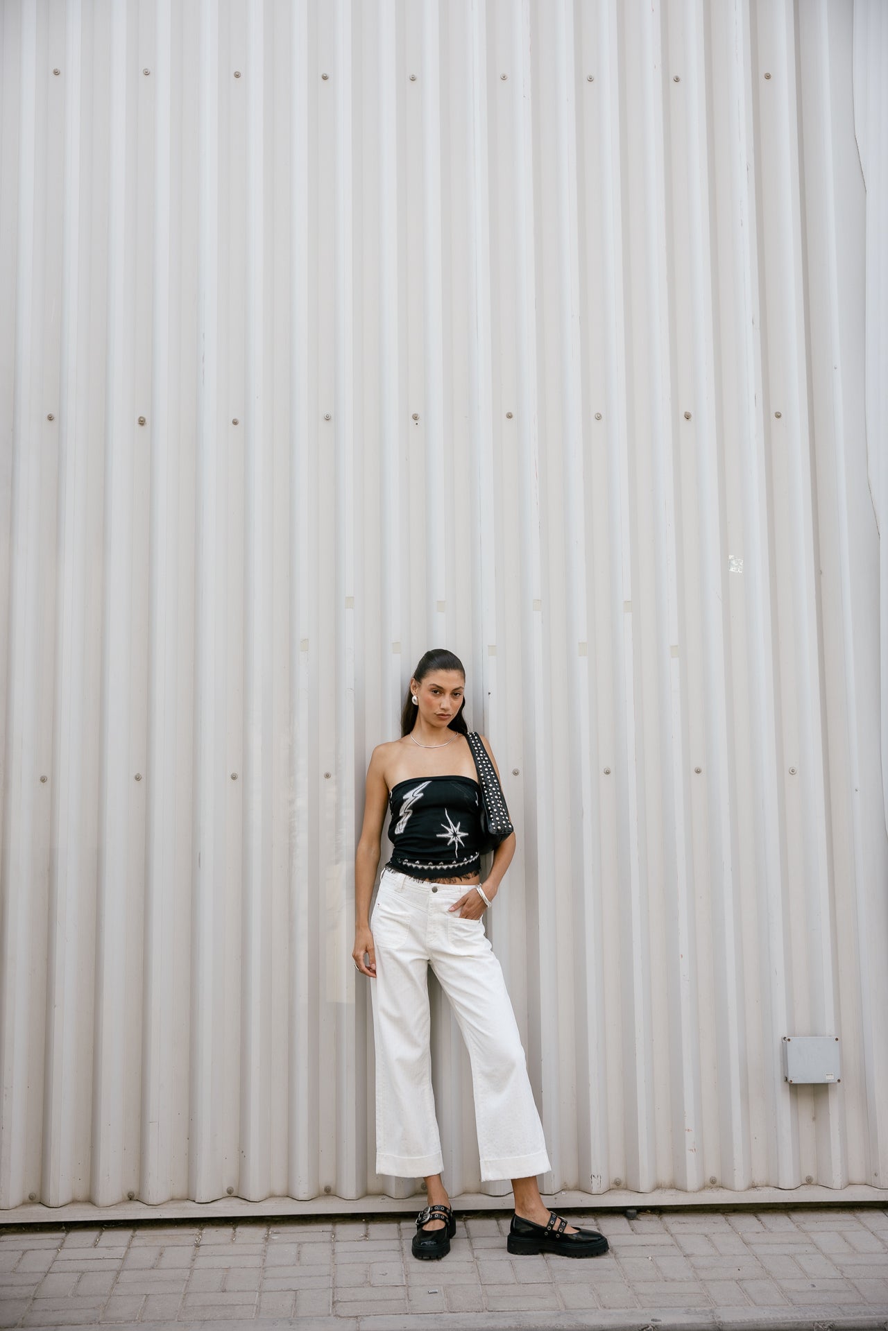 

Pantalon cropped large Femme Alice Chica bright white | Freeman T. Porter