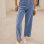 

Pantalon large brodé à fourche basse  Femme Alice Embroidery denim blue | Freeman T. Porter