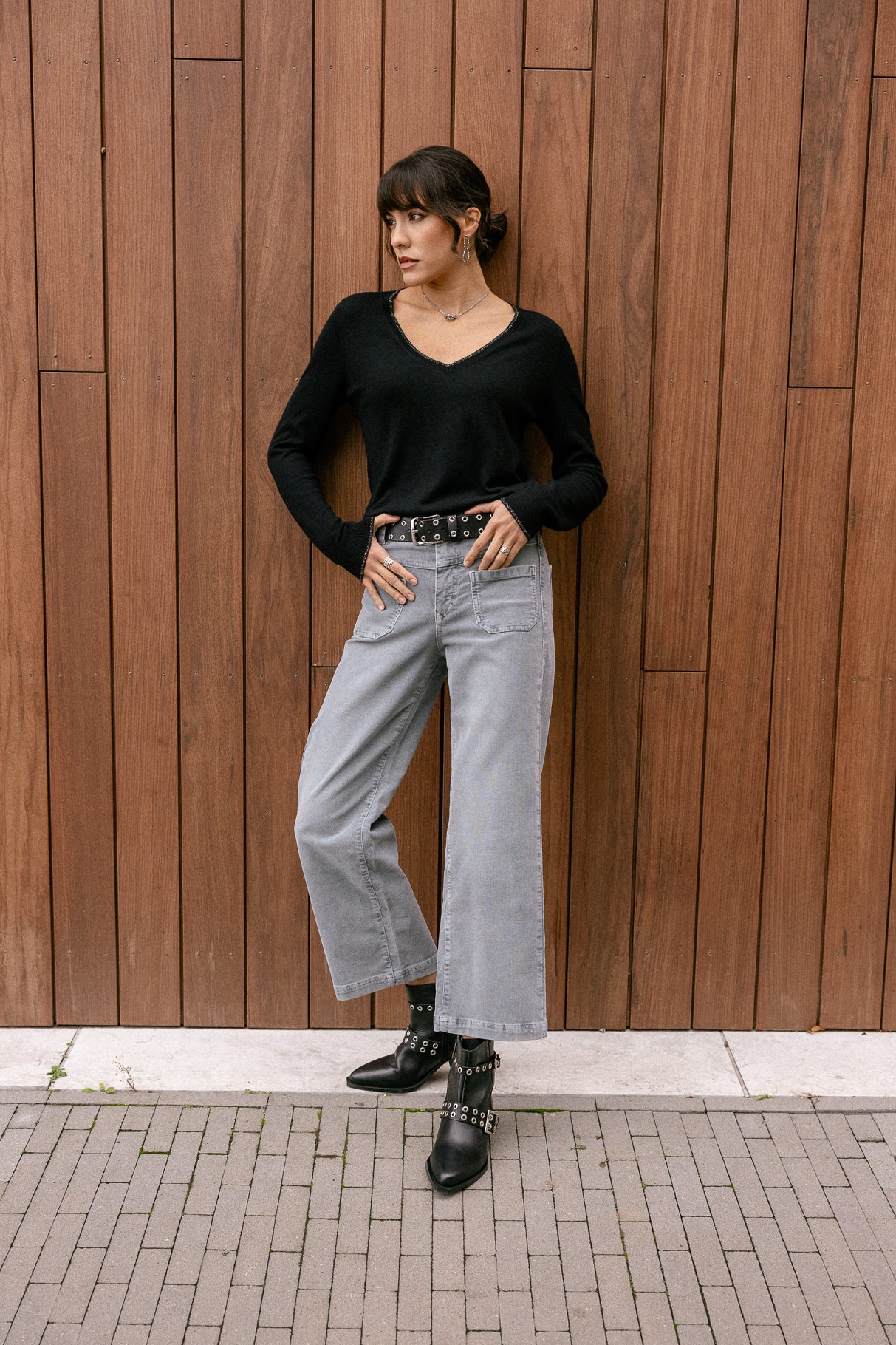   
            

Pantalon cropped large à revers Femme Alice Needlecord stormy weather | Freeman T. Porter
          