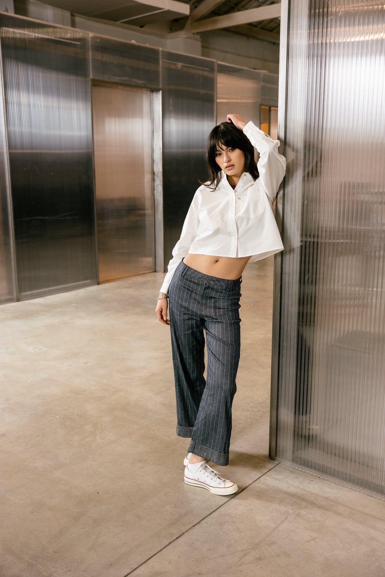 

Pantalon cropped large Femme Alice Giant indigo | Freeman T. Porter