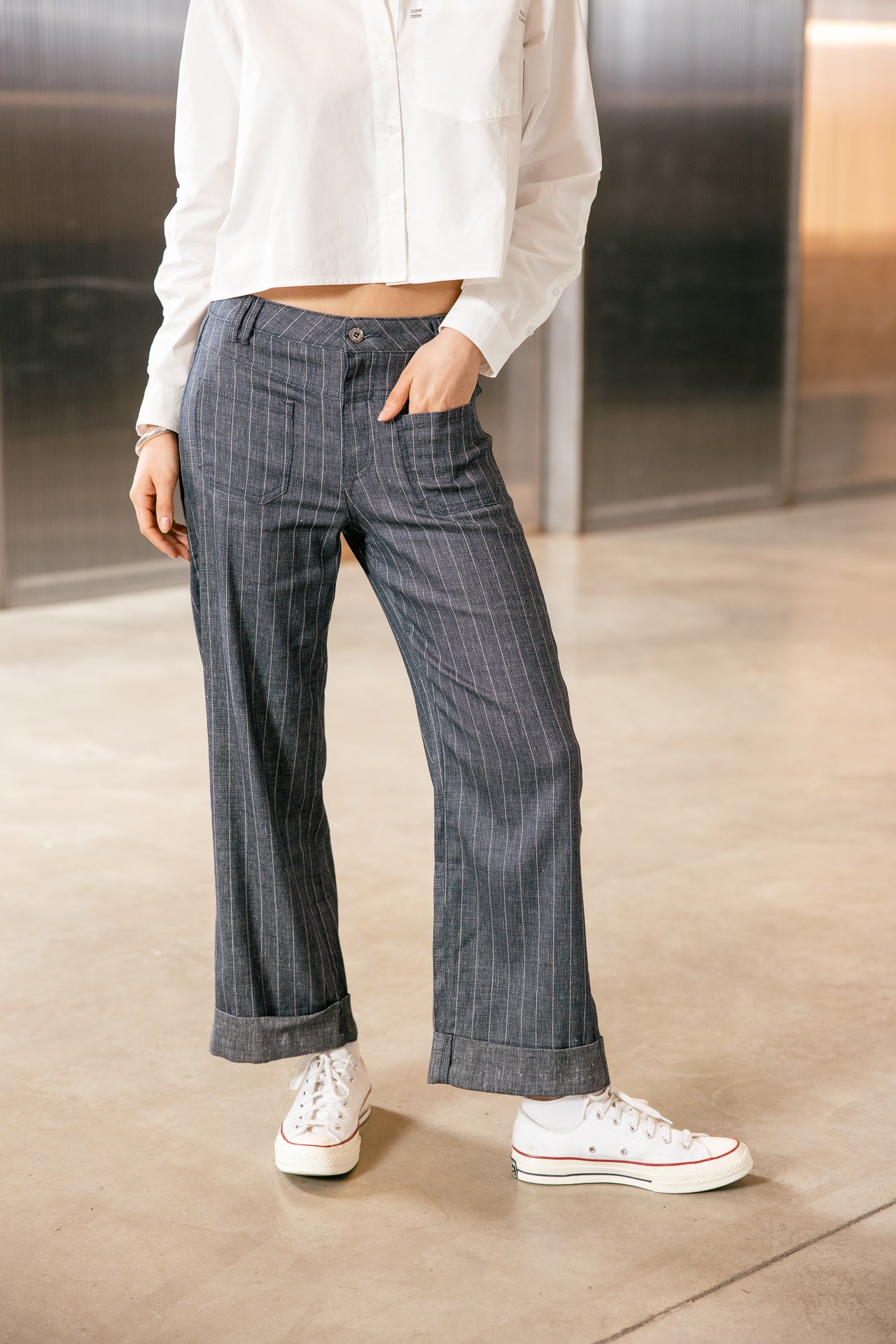 

Pantalon cropped large Femme Alice Giant indigo | Freeman T. Porter