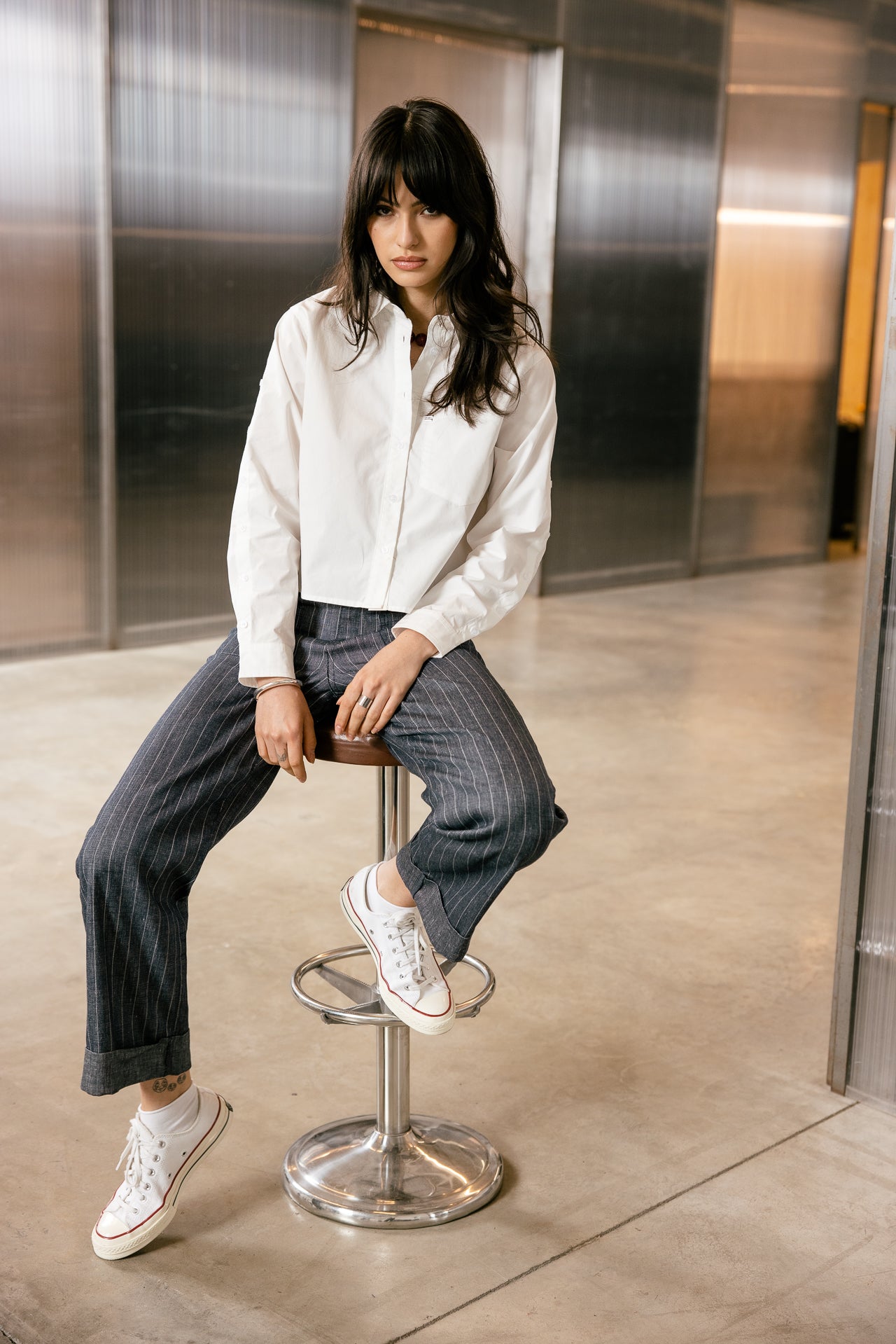 

Pantalon cropped large Femme Alice Giant indigo | Freeman T. Porter