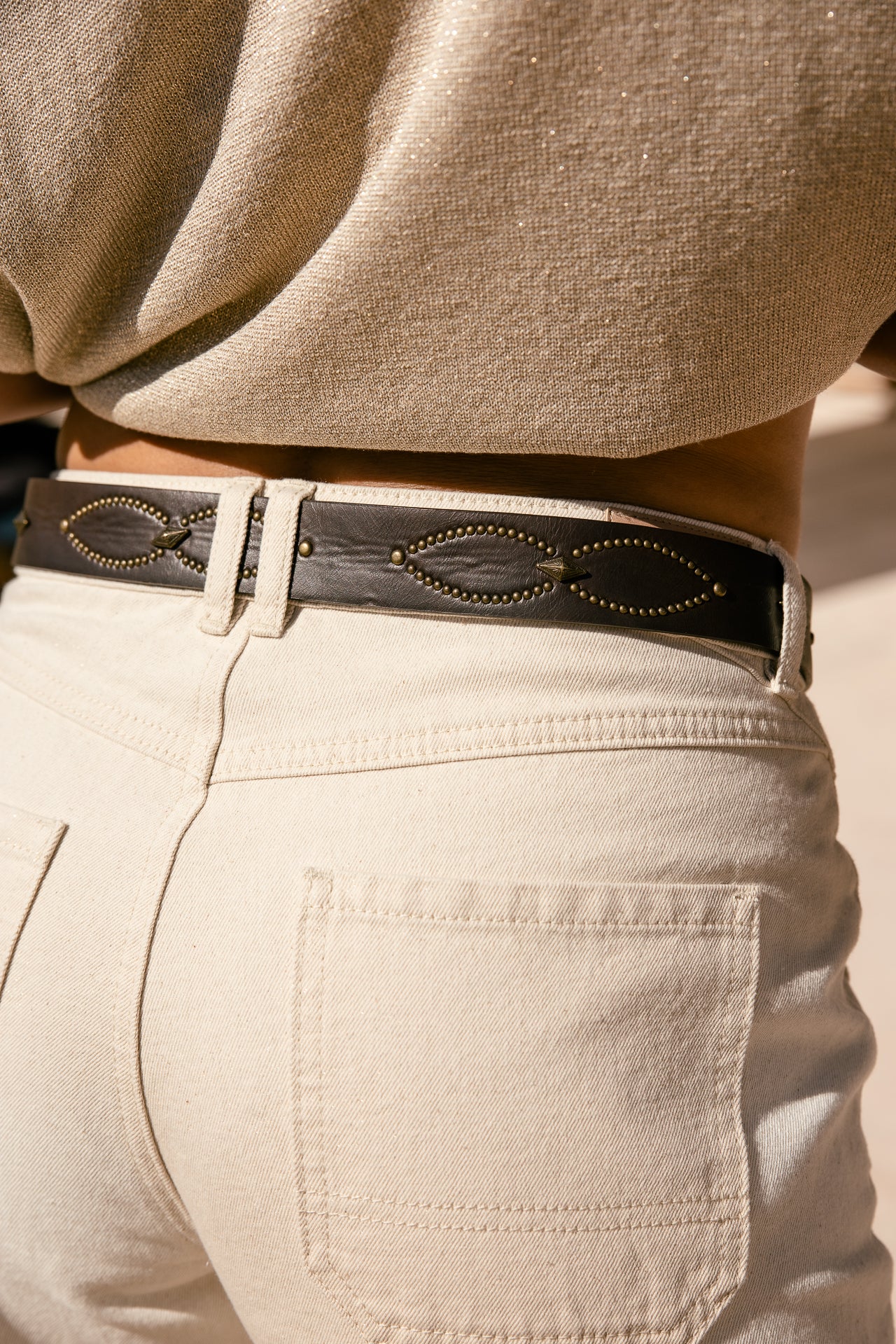 

Weite, cropped Hose Damen Alice Glossy egret | Freeman T. Porter