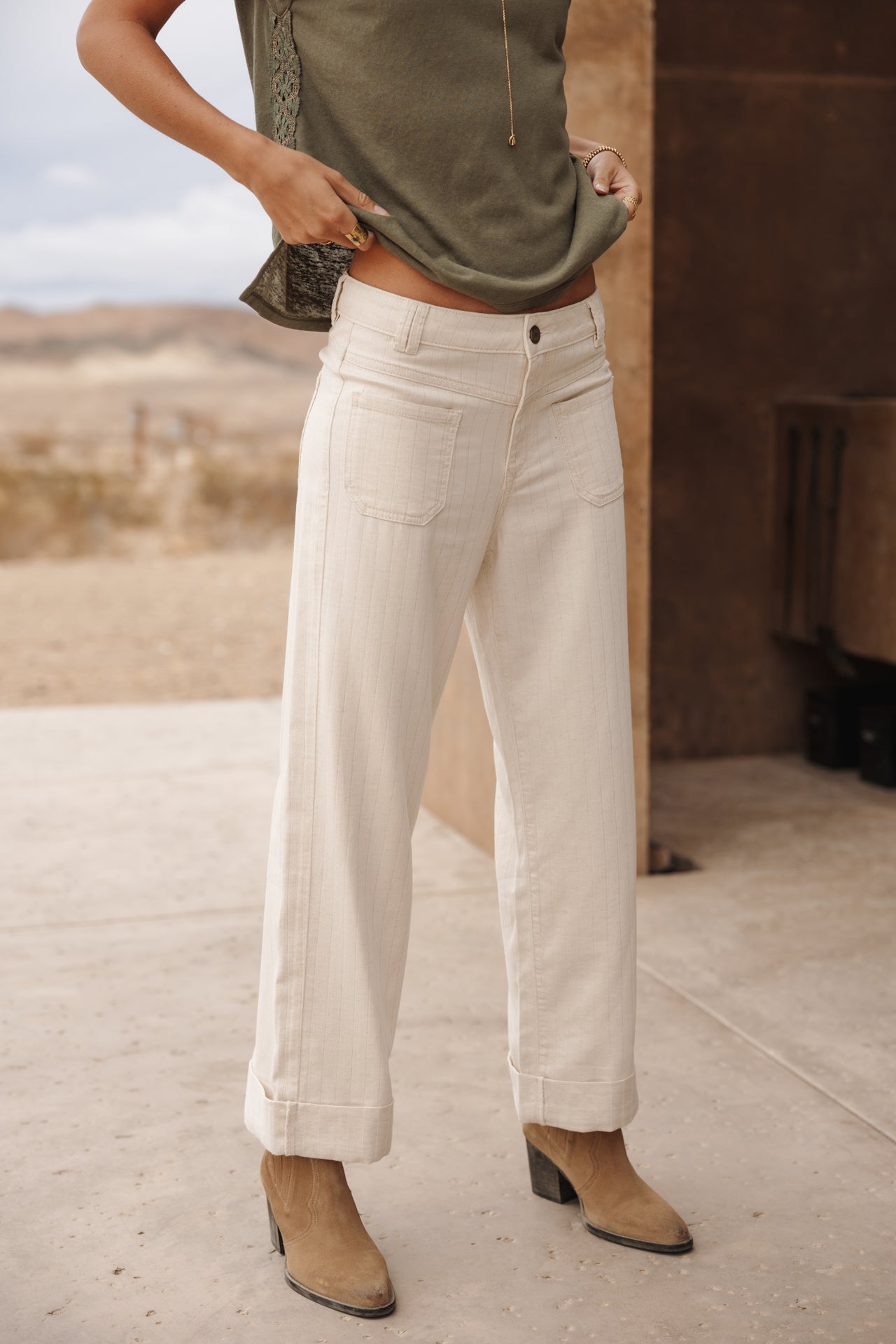 

Weite Cropped-Hose mit Aufschlag Frau Alice Palmae egret | Freeman T. Porter