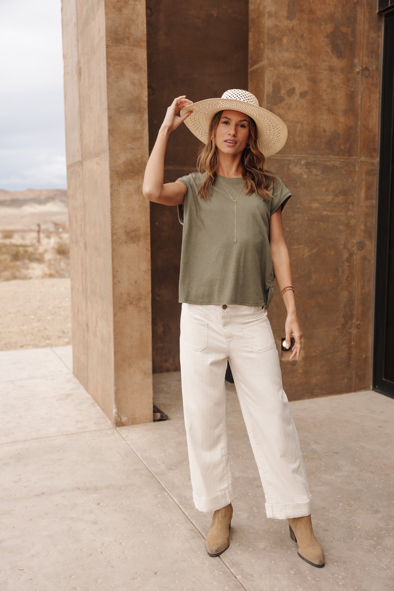 

Weite Cropped-Hose mit Aufschlag Frau Alice Palmae egret | Freeman T. Porter
