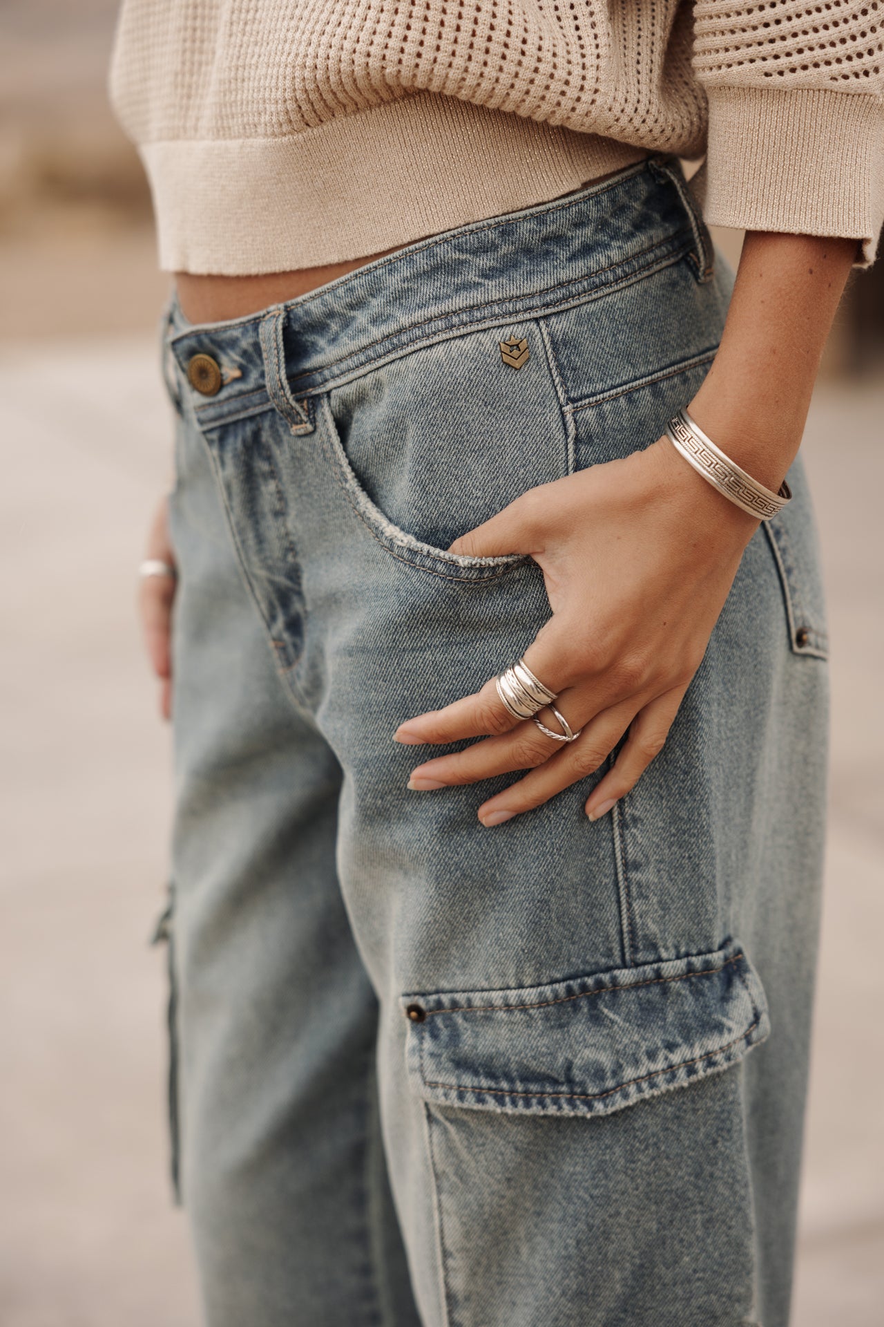 

Jeans cargo large Femme Billie jamaica | Freeman T. Porter