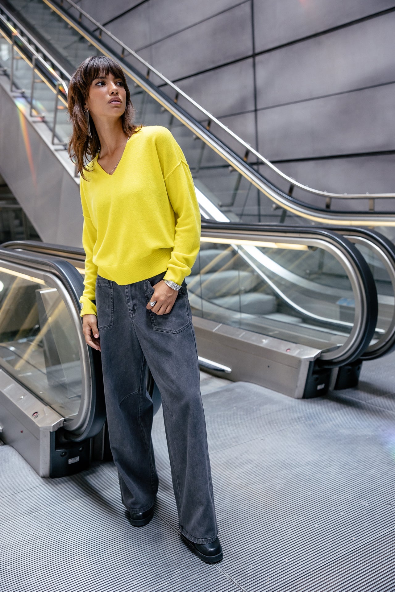 

Pantalon droit large Femme Gaby Dolls charcoal grey | Freeman T. Porter