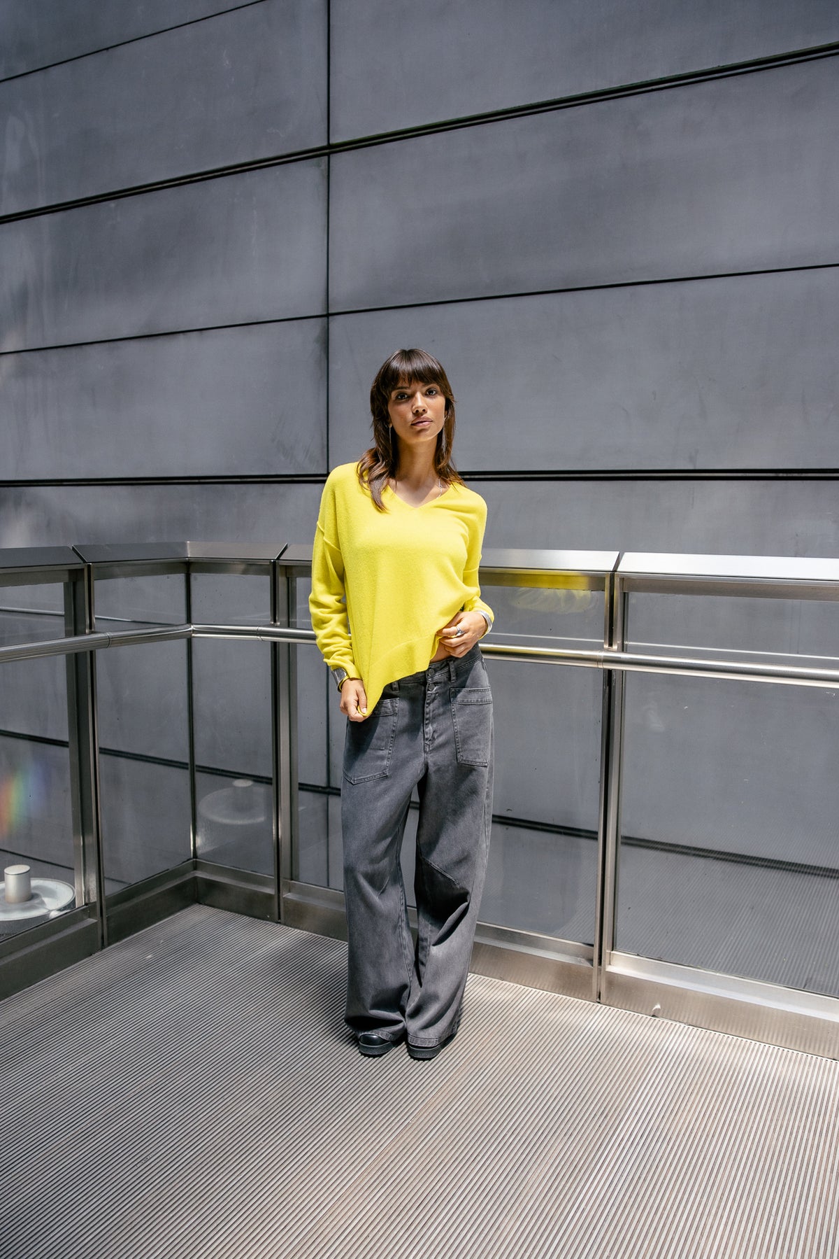 

Pantalon droit large Femme Gaby Dolls charcoal grey | Freeman T. Porter