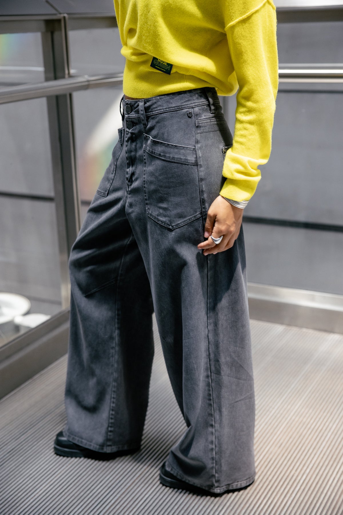 

Pantalon droit large Femme Gaby Dolls charcoal grey | Freeman T. Porter