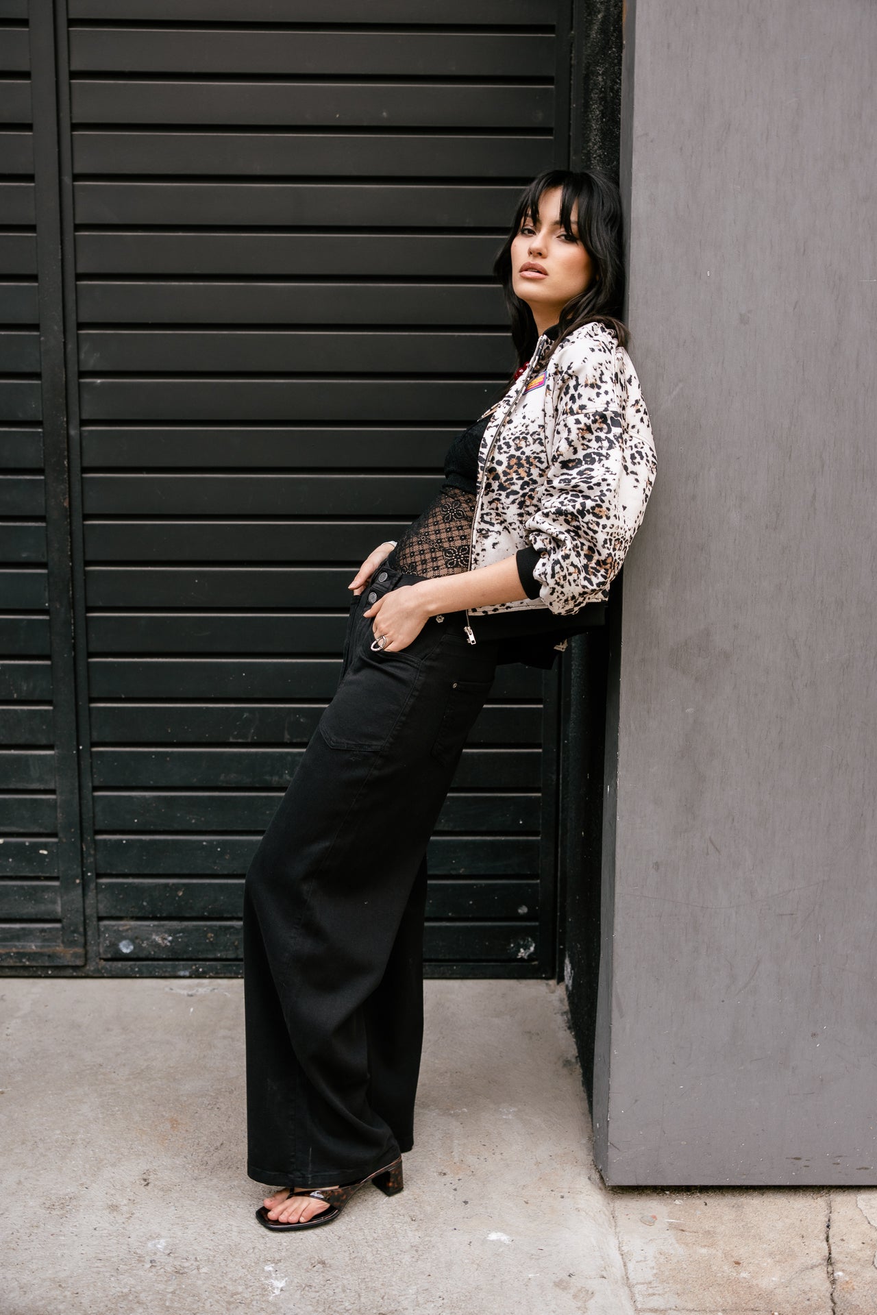 

Pantalon droit large Femme Gaby Lynx black | Freeman T. Porter