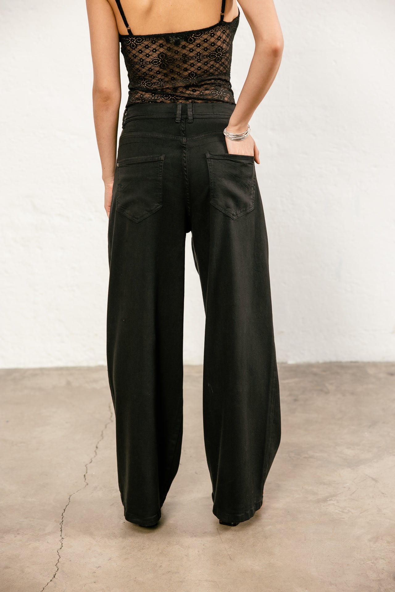 

Pantalon droit large Femme Gaby Lynx black | Freeman T. Porter