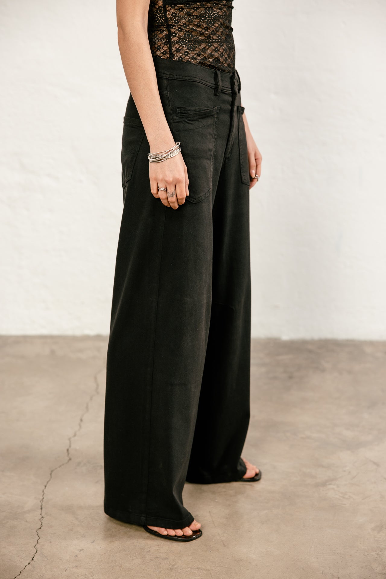 

Pantalon droit large Femme Gaby Lynx black | Freeman T. Porter