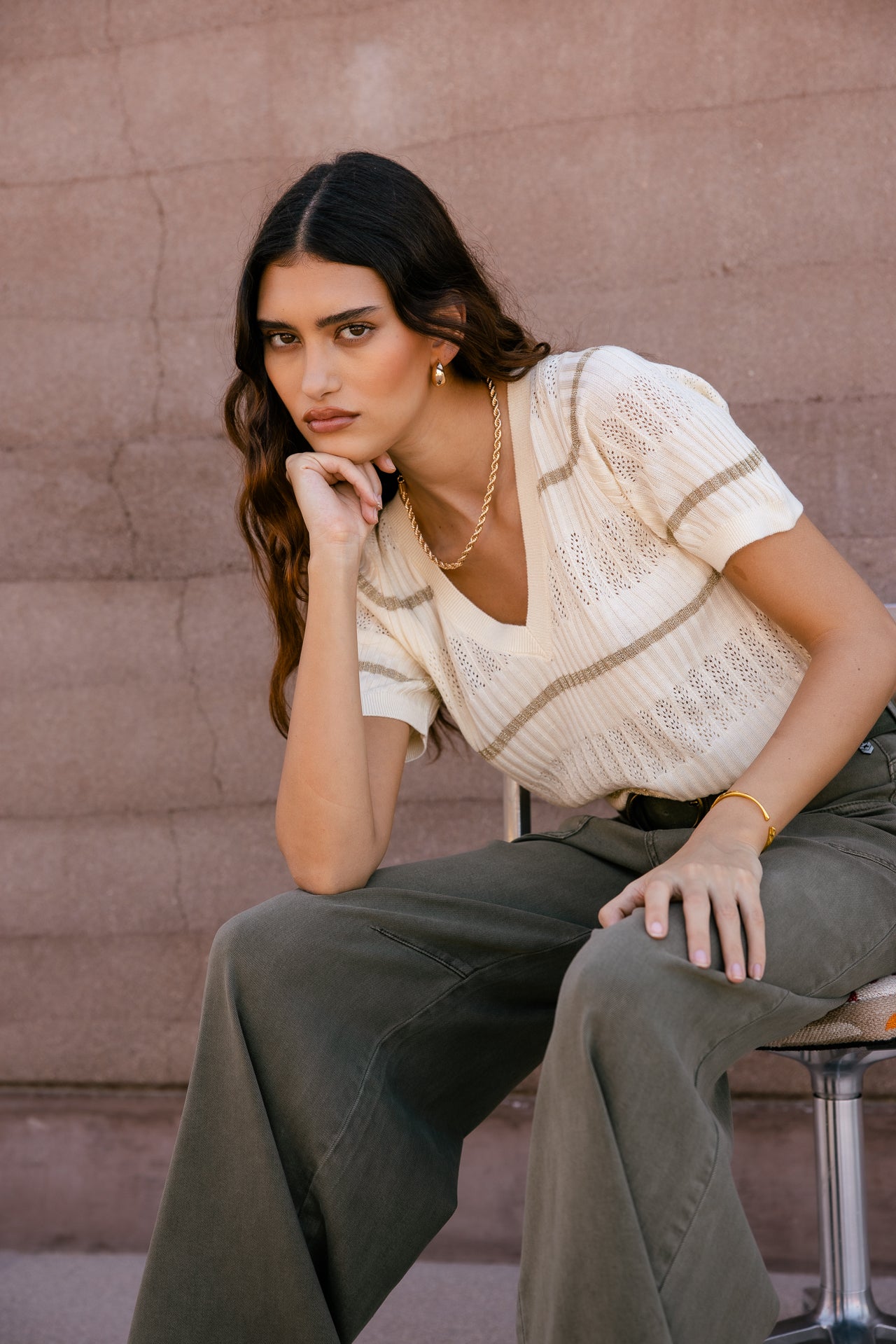 

Wide straight-leg trousers Women Gaby Lynx olive night | Freeman T. Porter