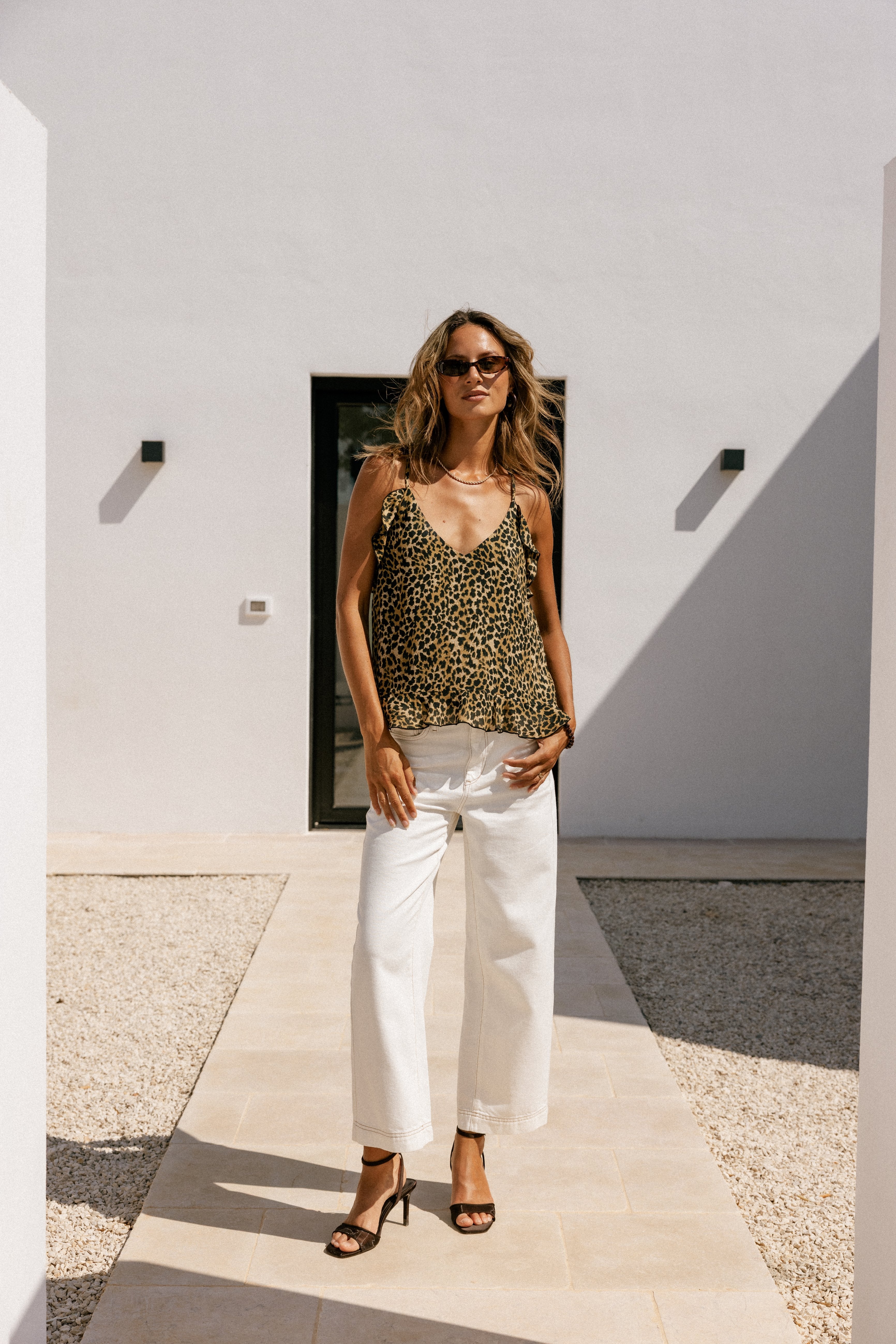 

Pantalon taille haute 7/8 Femme Adele Caicos off white | Freeman T. Porter