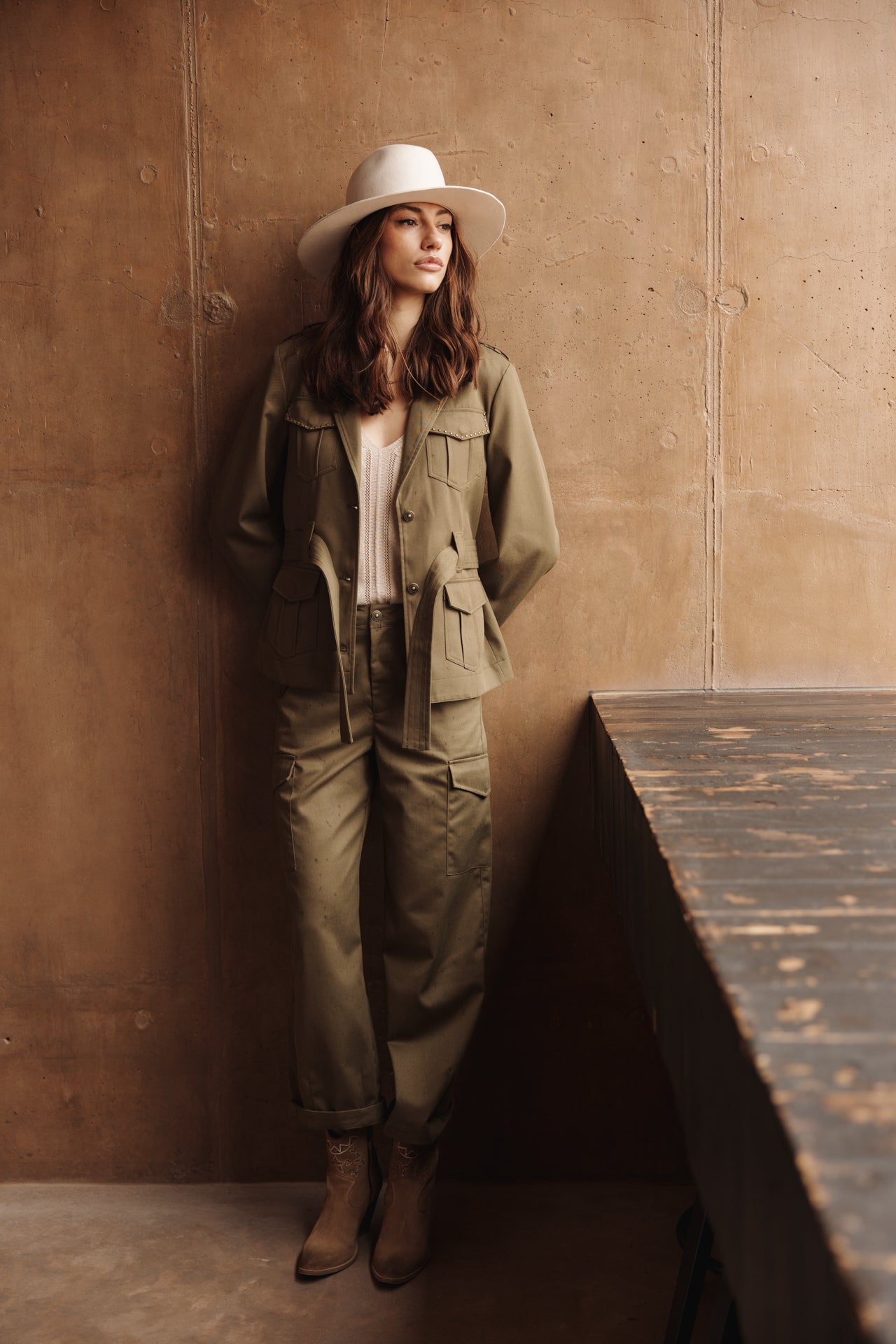 

Pantalon cargo Femme Phoebe Smart dark olive | Freeman T. Porter