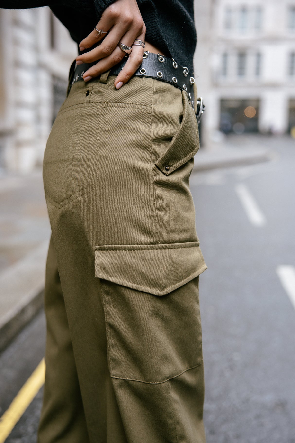 

Hohe Taillenhosen Frau Phoebe Smart dark olive | Freeman T. Porter