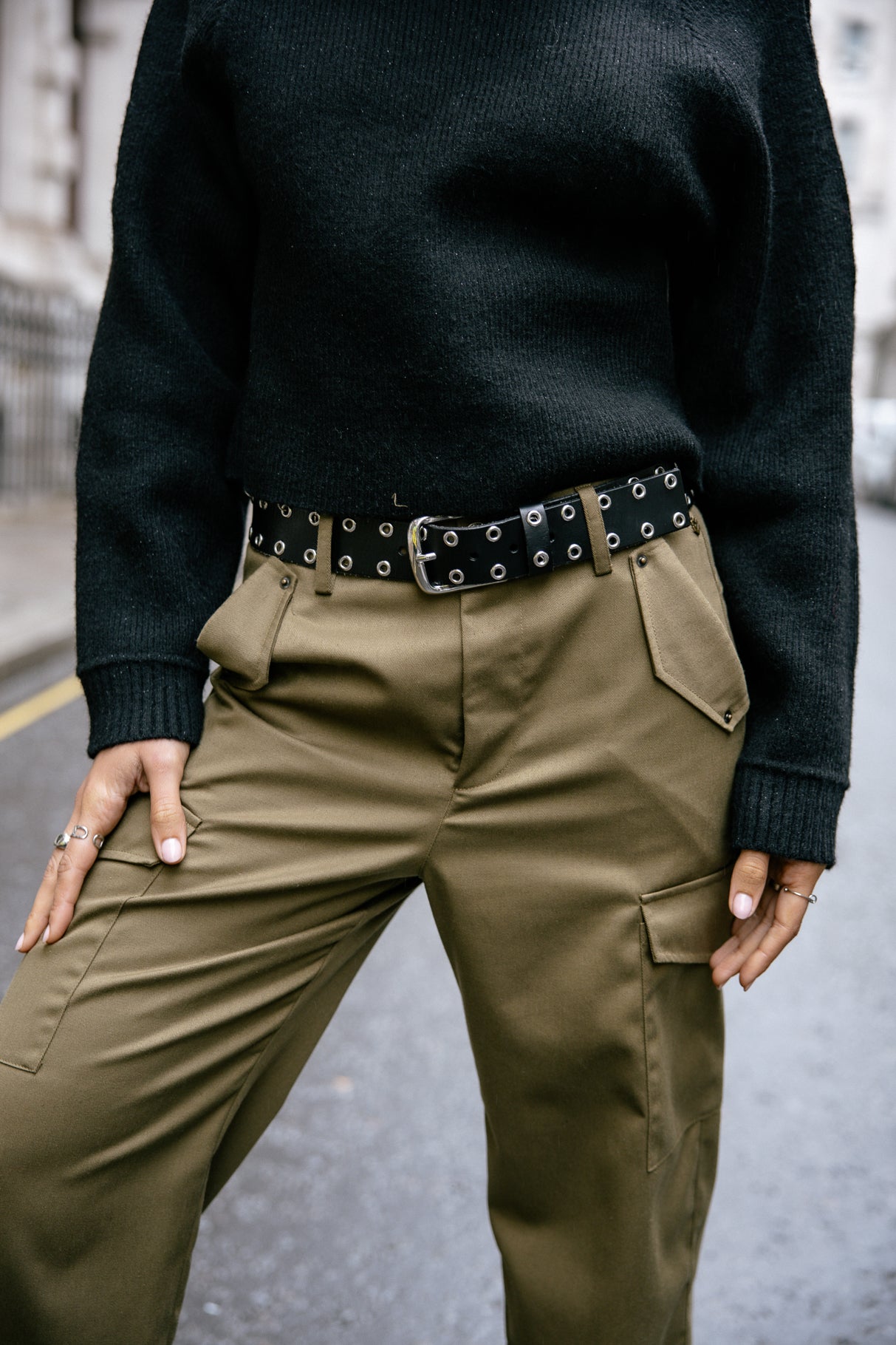 

Hohe Taillenhosen Frau Phoebe Smart dark olive | Freeman T. Porter