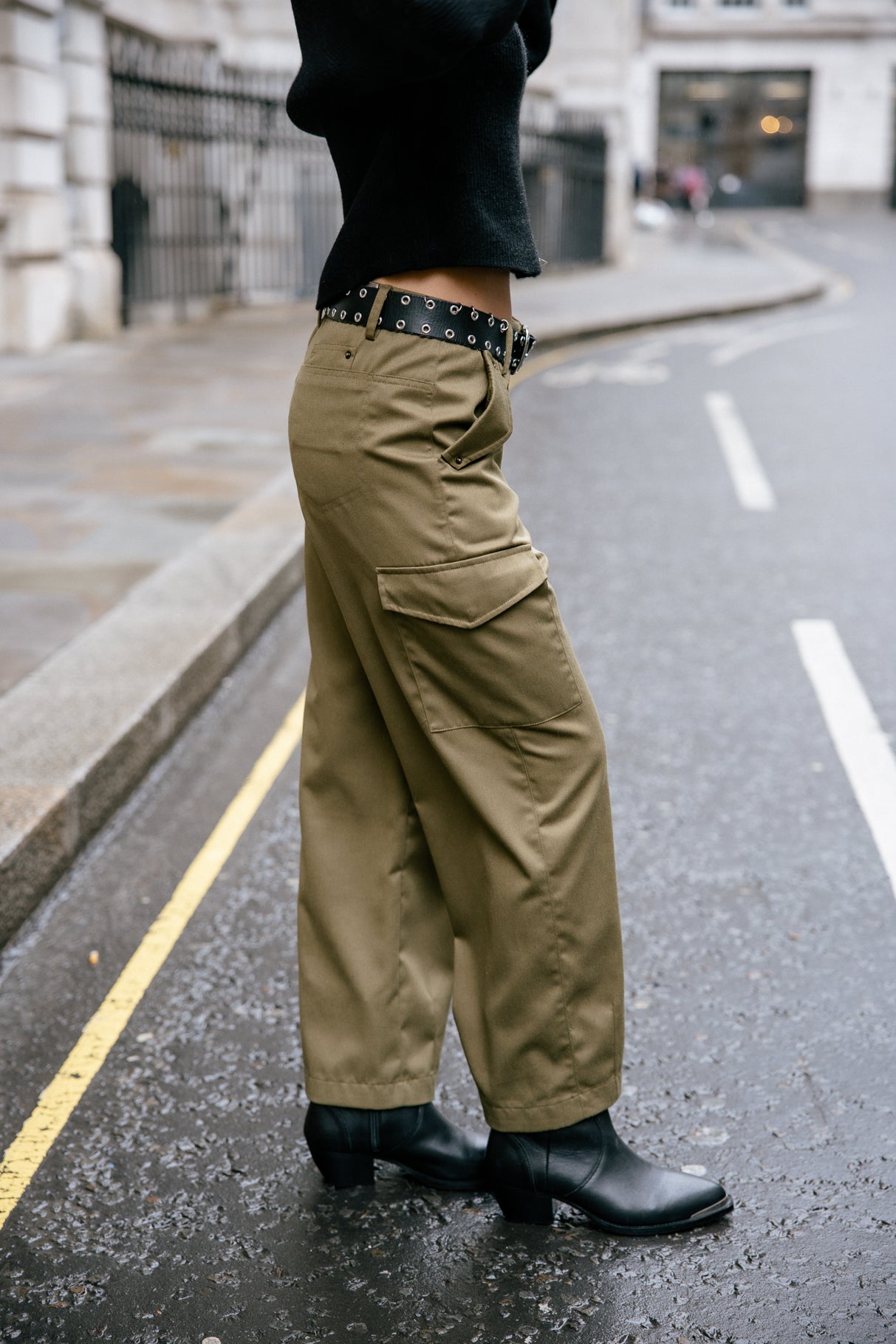 

Hohe Taillenhosen Frau Phoebe Smart dark olive | Freeman T. Porter