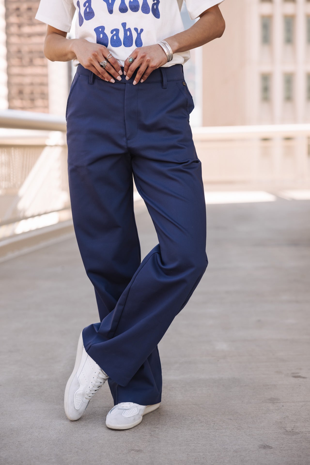 

Pantalon large Femme Sharon Polyneo Light indigo | Freeman T. Porter