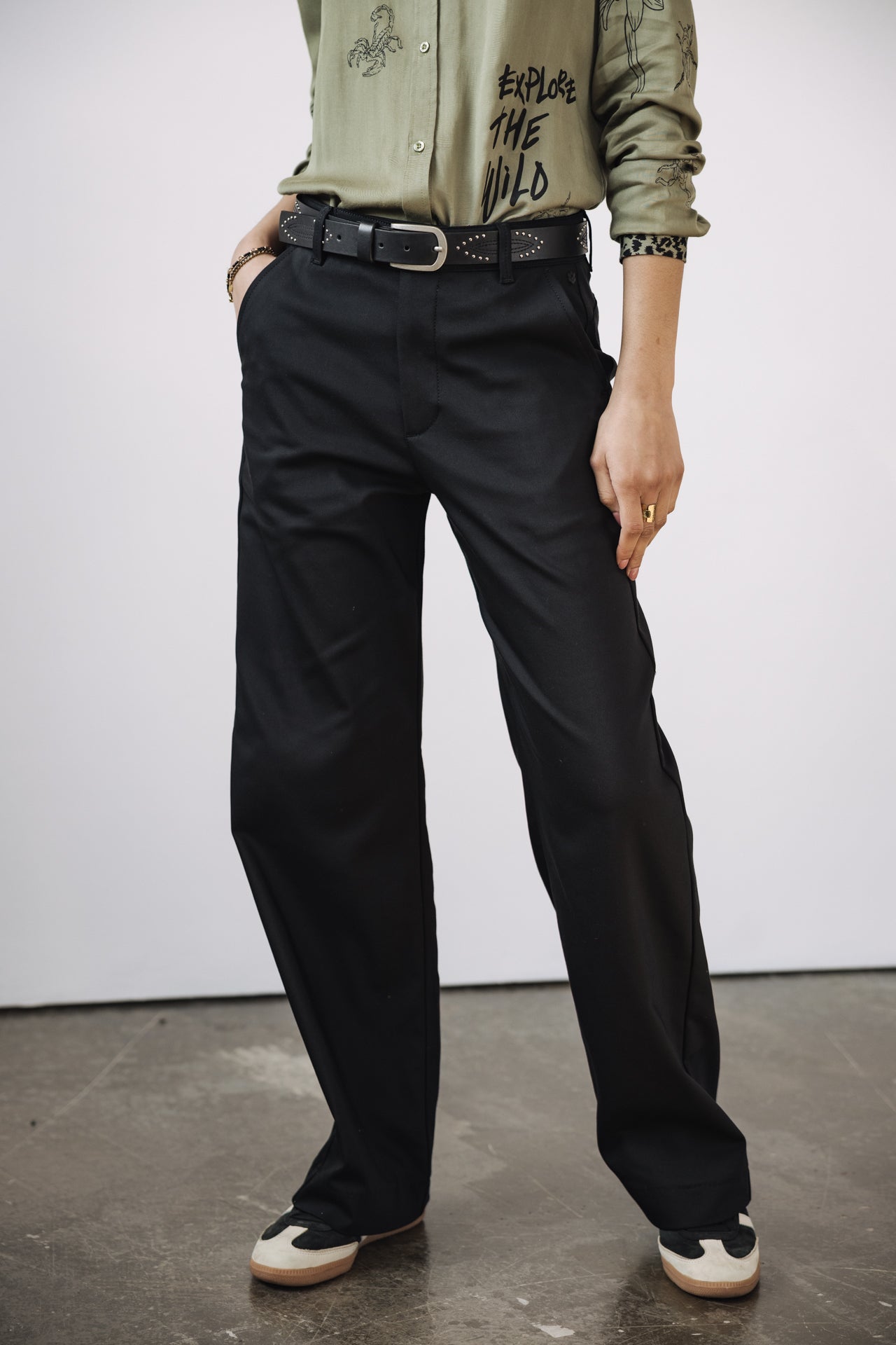 

Wide-leg pants Woman Sharon Polyneo black | Freeman T. Porter