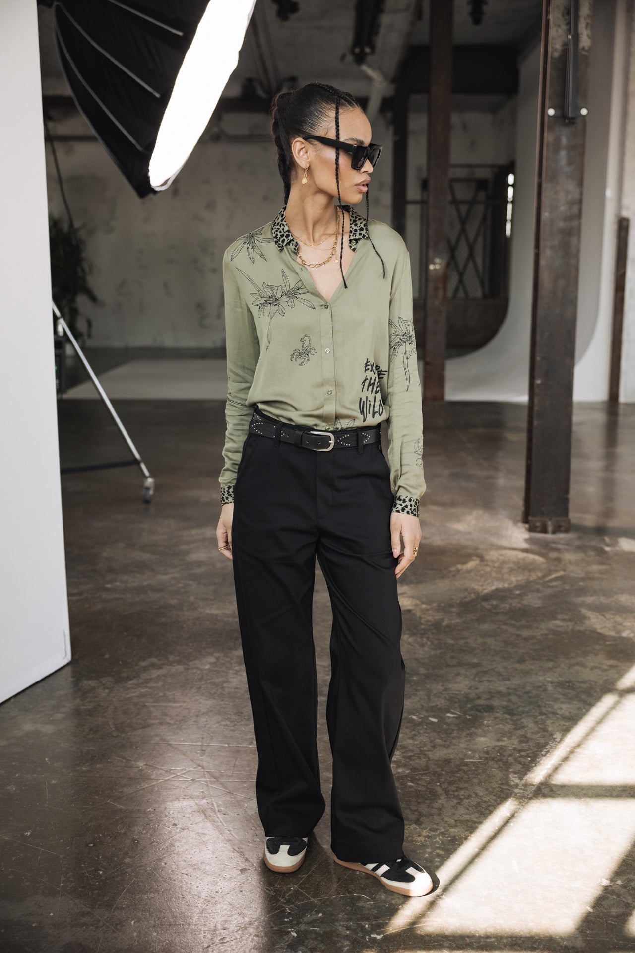 

Wide-leg pants Woman Sharon Polyneo black | Freeman T. Porter
