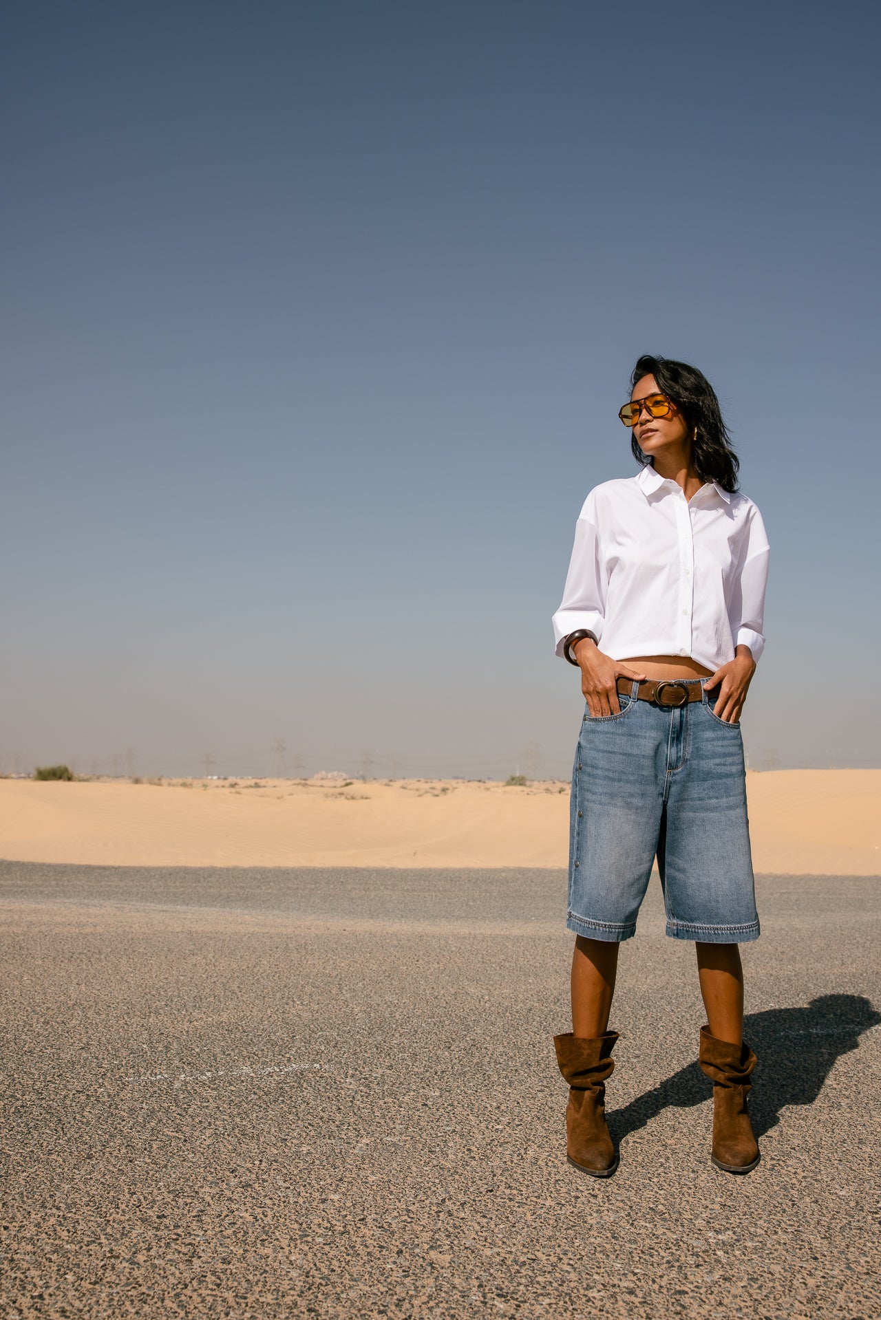 

Bermuda large Femme Maxine Denim wonder med | Freeman T. Porter