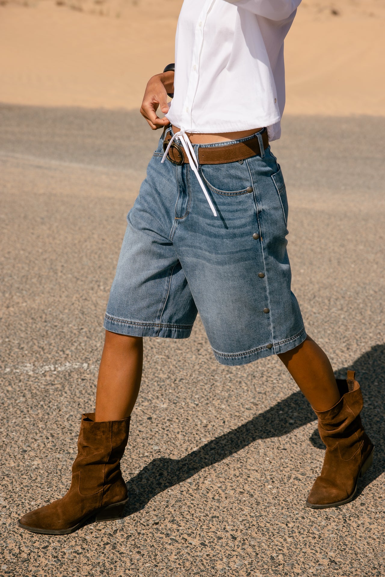 

Bermuda large Femme Maxine Denim wonder med | Freeman T. Porter